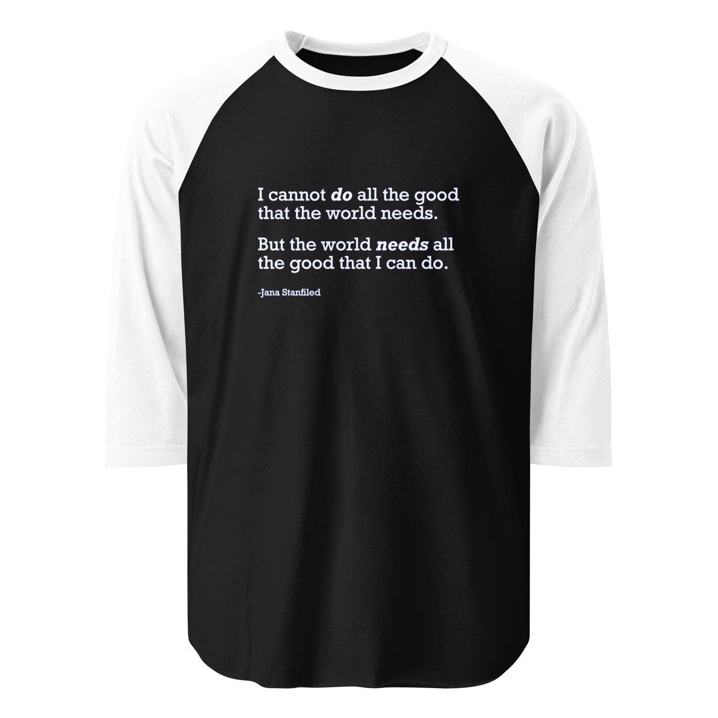 The World Needs Good - 3/4 Sleeve Raglan T-Shirt Shirts & Tops Woke American Apparel Black/White XS