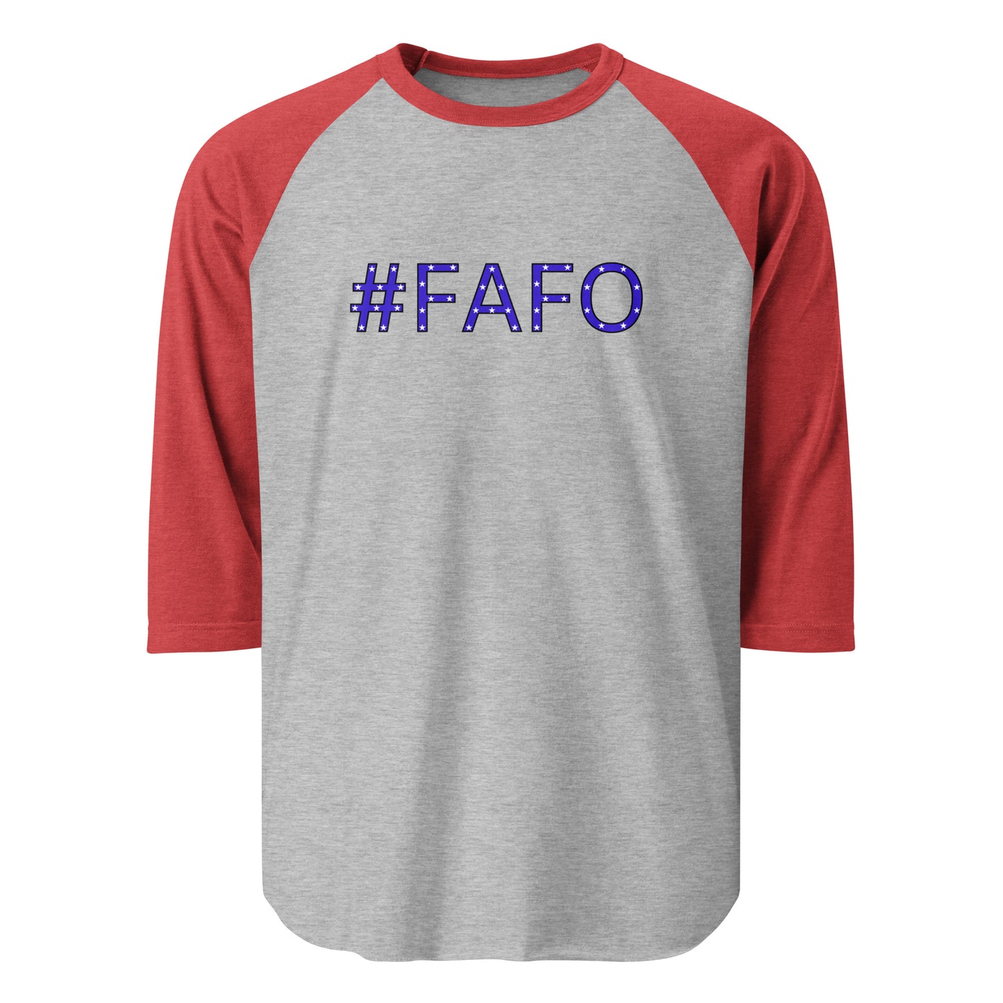 #FAFO - 3/4 Sleeve Raglan T-Shirt Shirts & Tops Woke American Apparel Heather Grey/Heather Red XS