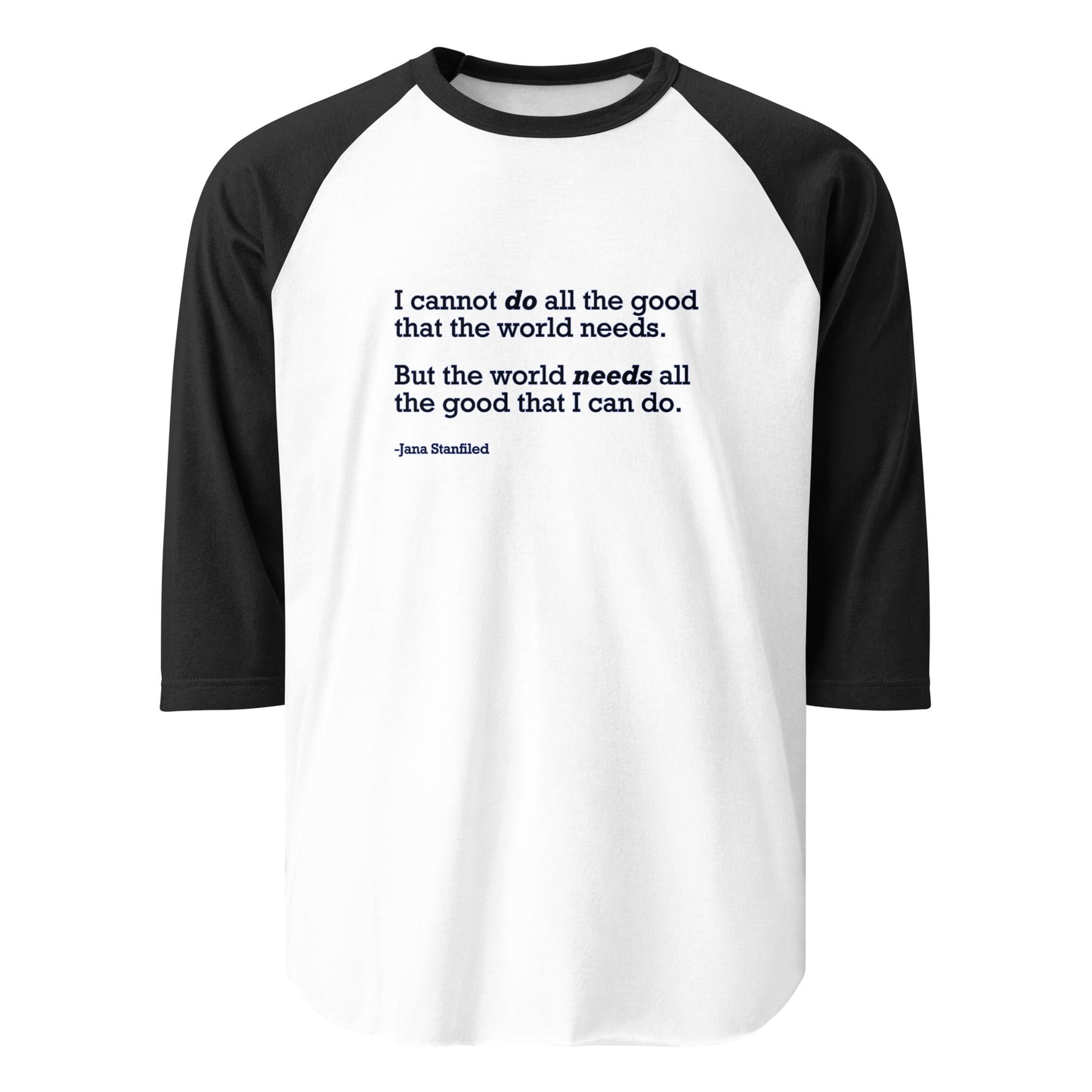 The World Needs Good - 3/4 Sleeve Raglan T-Shirt Shirts & Tops Woke American Apparel White/Black XS