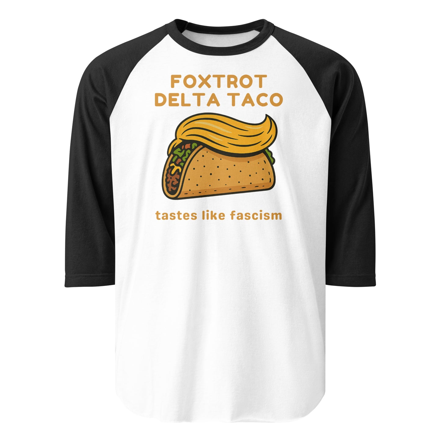 Foxtrot Delta Taco - 3/4 Sleeve Raglan T-Shirt Shirts & Tops Woke American Apparel White/Black XS