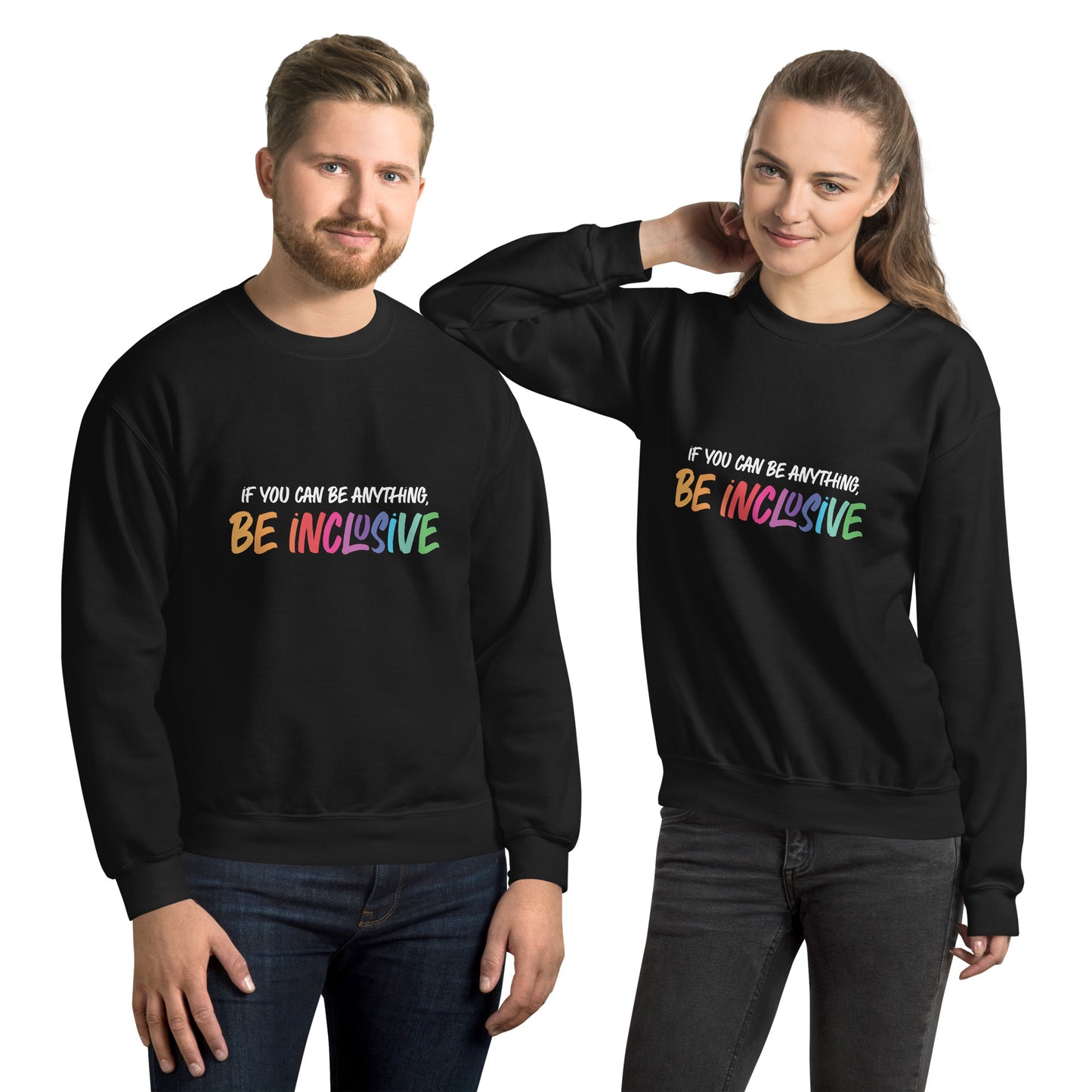 Be Inclusive - Unisex Sweatshirt - Supporting Equal Rights for All Americans Shirts & Tops Woke American Apparel Black S