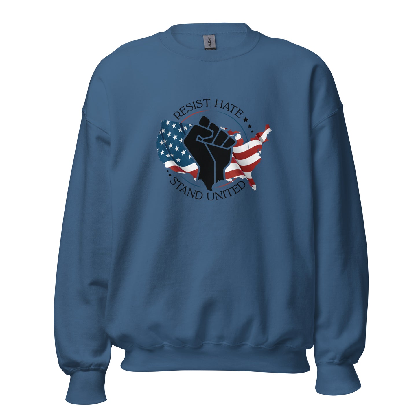 Resist Hate, Stand United - Unisex Sweatshirt - Supporting Black Lives Matter and Equal Rights for All Americans Shirts & Tops Woke American Apparel
