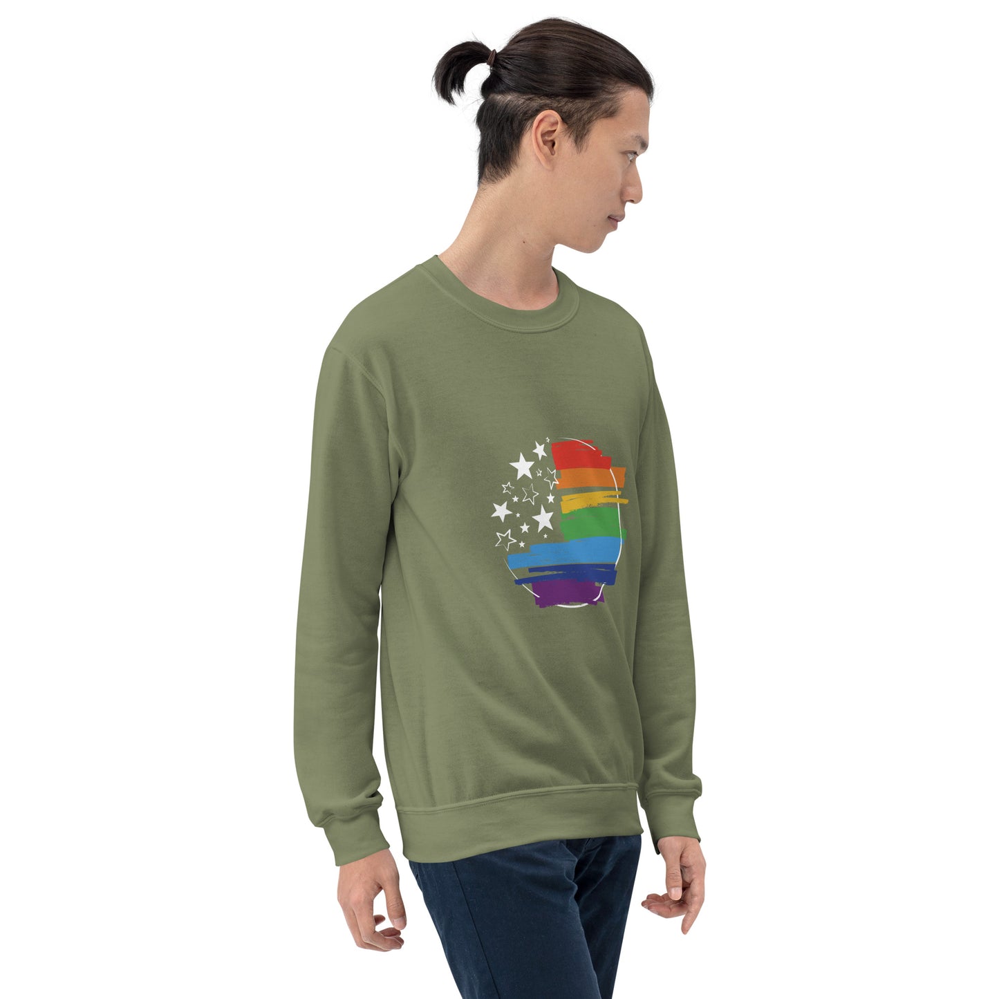 Stars & Pride - Unisex Sweatshirt - Supporting LGBTQIA+ Rights Shirts & Tops Woke American Apparel