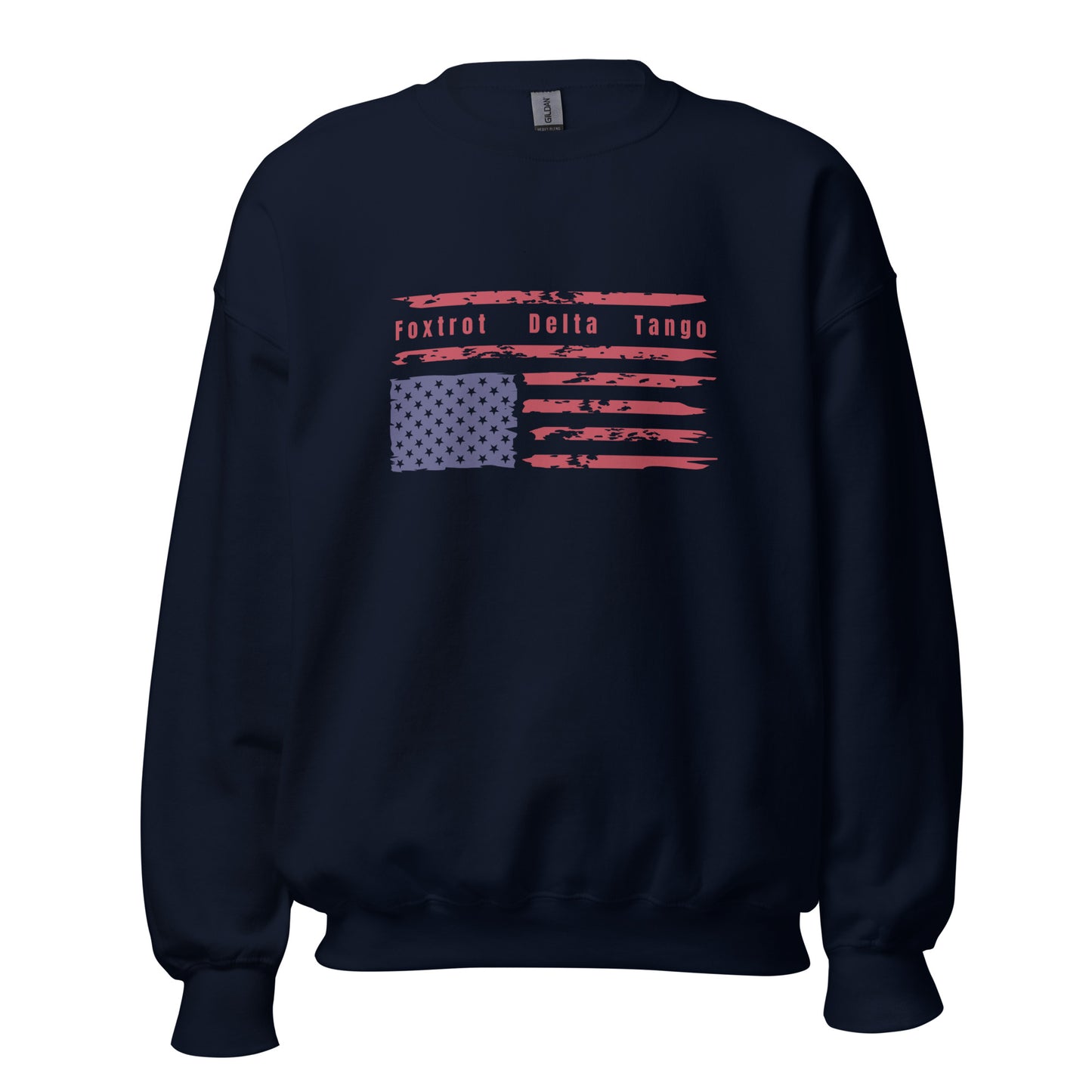 Foxtrot Delta Tango (Flag) - Unisex Sweatshirt Shirts & Tops Woke American Apparel Navy S