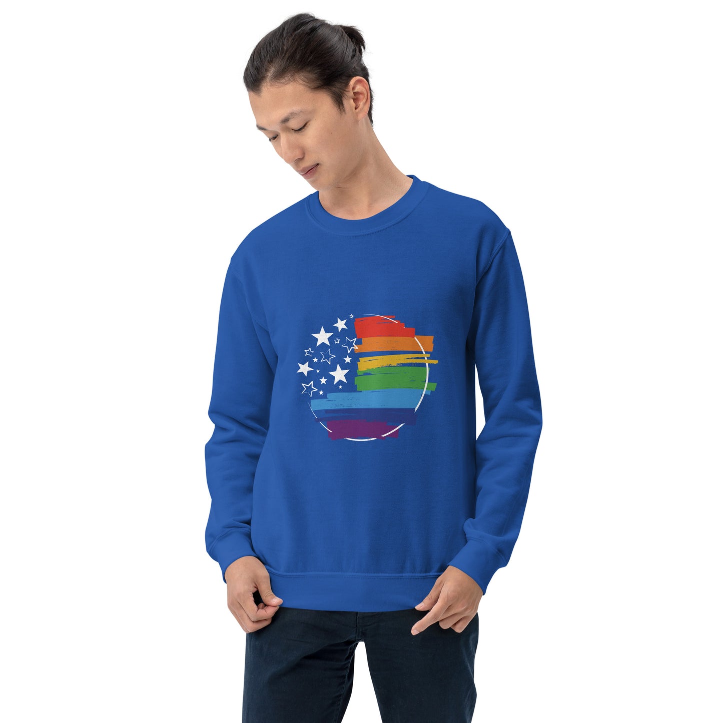 Stars & Pride - Unisex Sweatshirt - Supporting LGBTQIA+ Rights Shirts & Tops Woke American Apparel Royal S