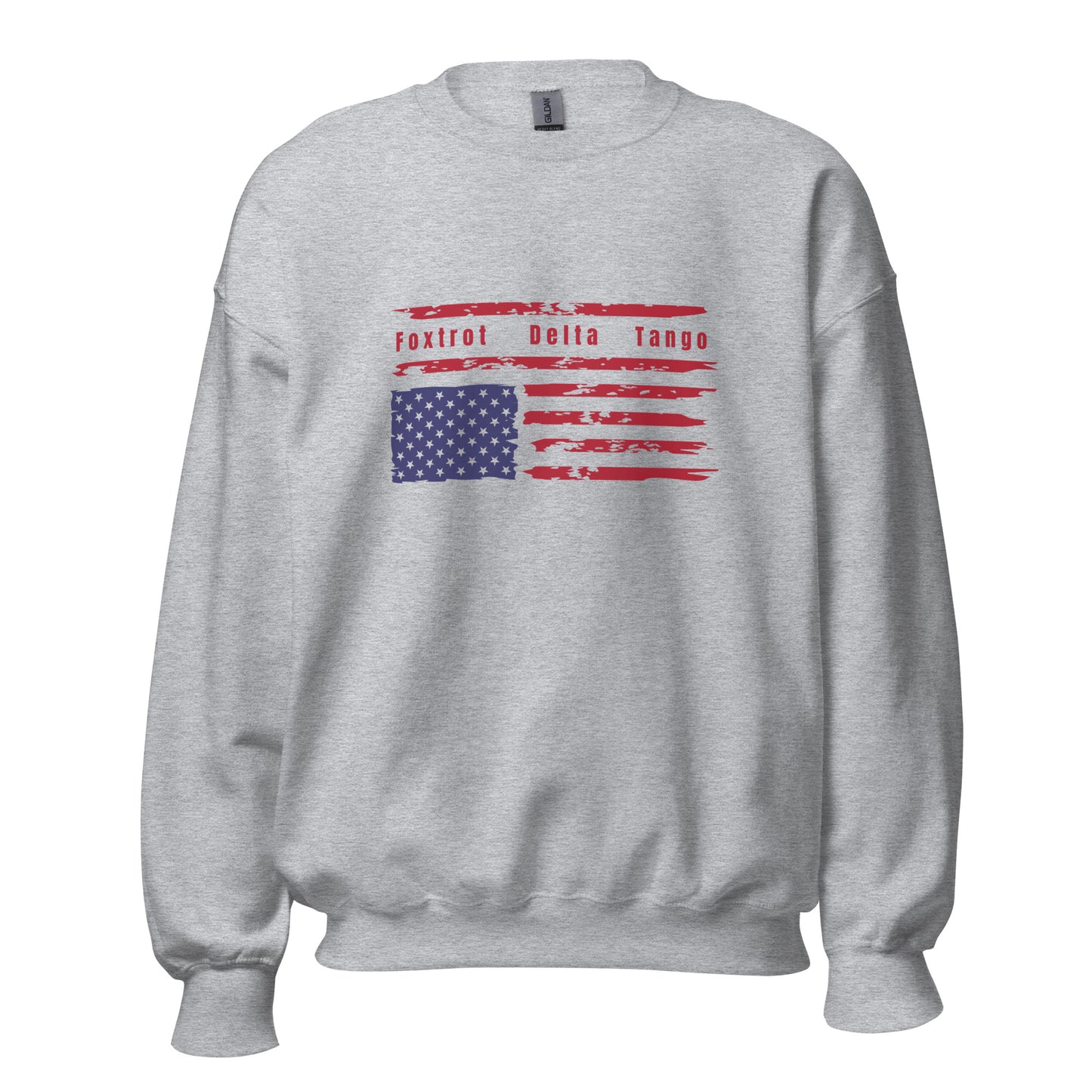 Foxtrot Delta Tango (Flag) - Unisex Sweatshirt Shirts & Tops Woke American Apparel