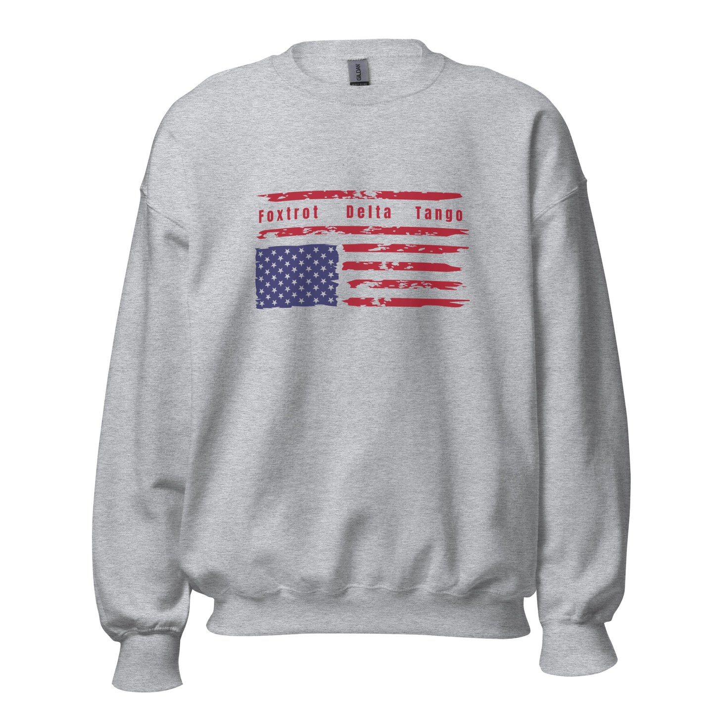 Foxtrot Delta Tango (Flag) - Unisex Sweatshirt Shirts & Tops Woke American Apparel Sport Grey S
