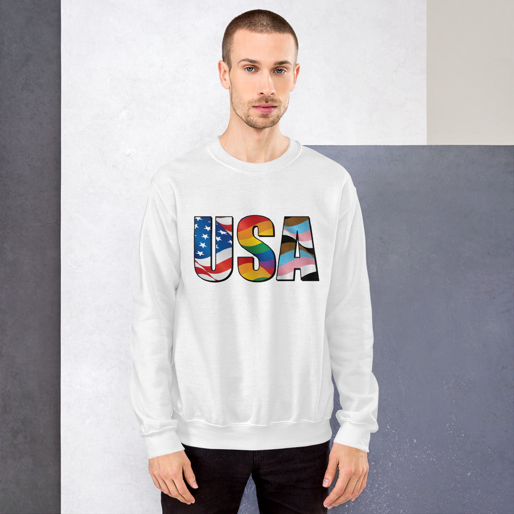 USA Pride - Unisex Sweatshirt - Supporting Equal Rights for All Americans Shirts & Tops Woke American Apparel