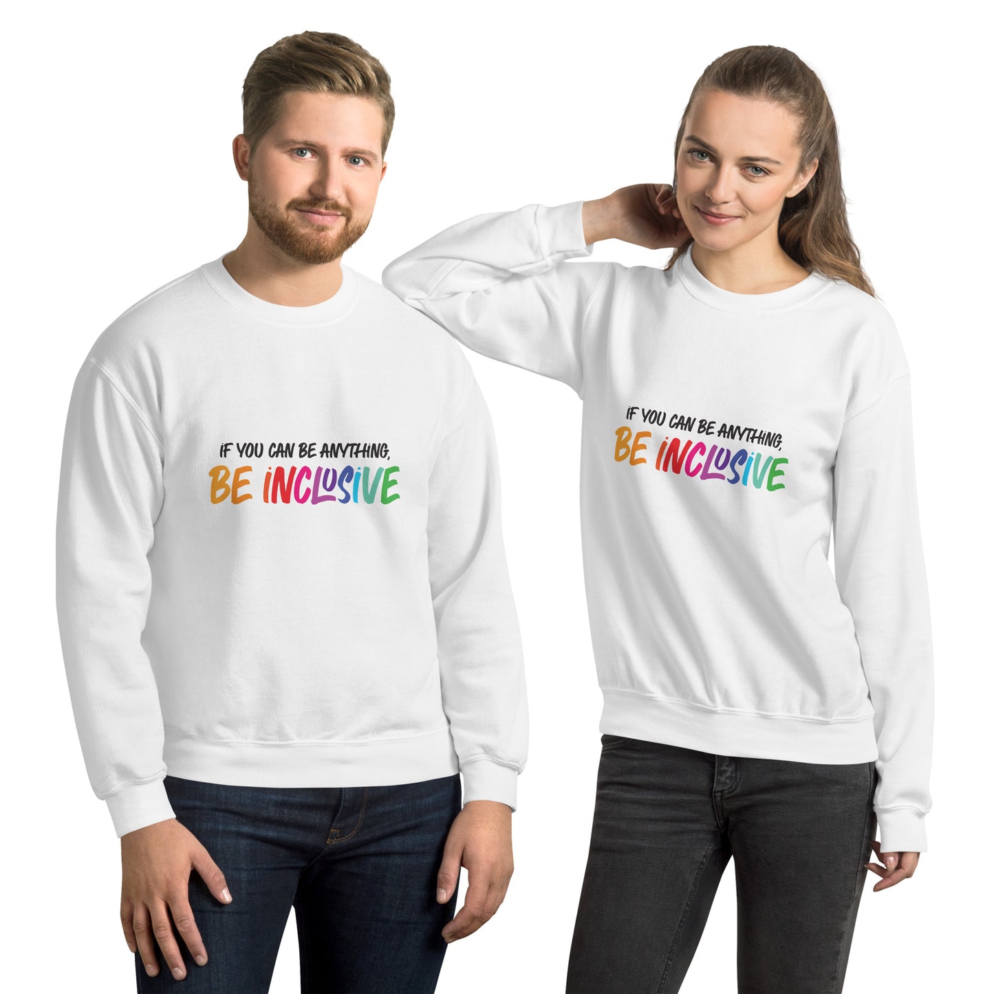 Be Inclusive - Unisex Sweatshirt - Supporting Equal Rights for All Americans Shirts & Tops Woke American Apparel