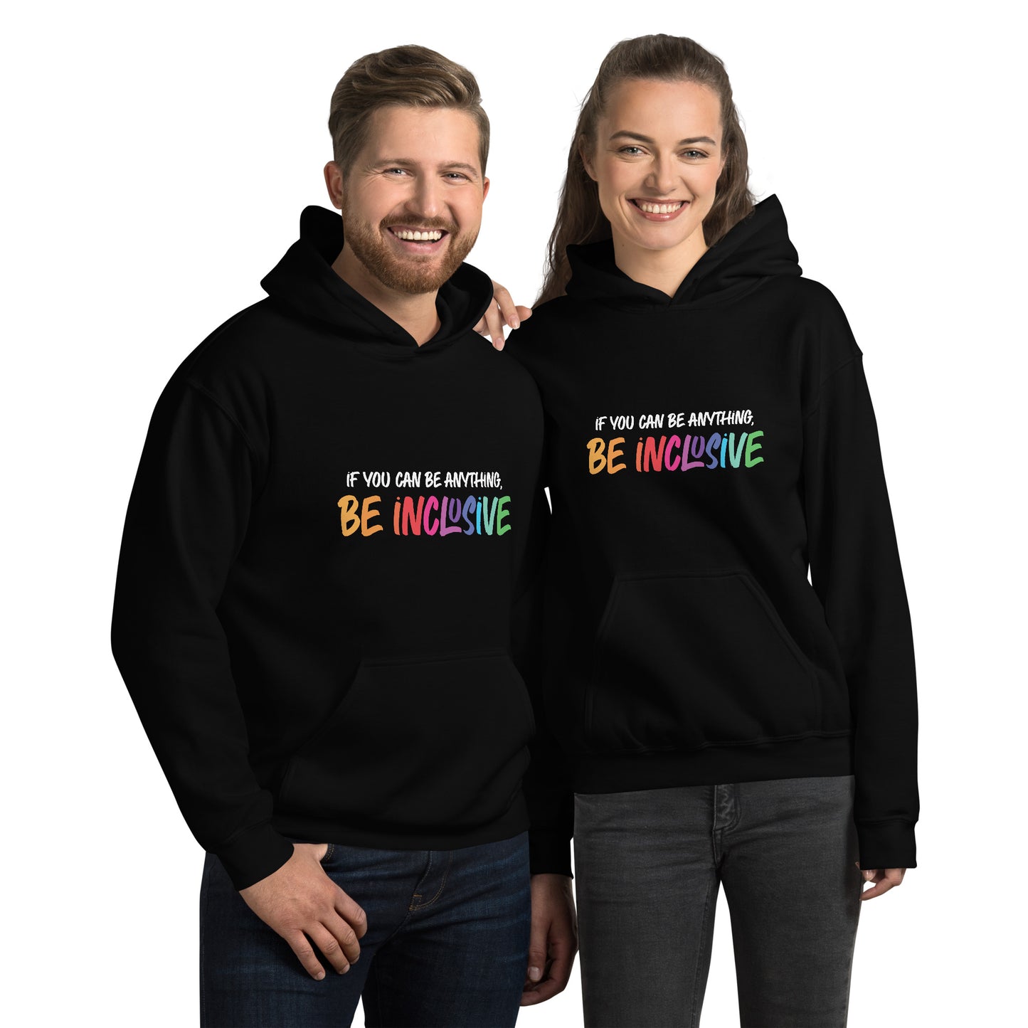 Be Inclusive - Unisex Hoodie - Supporting Equal Rights for All Americans Shirts & Tops Woke American Apparel Black S
