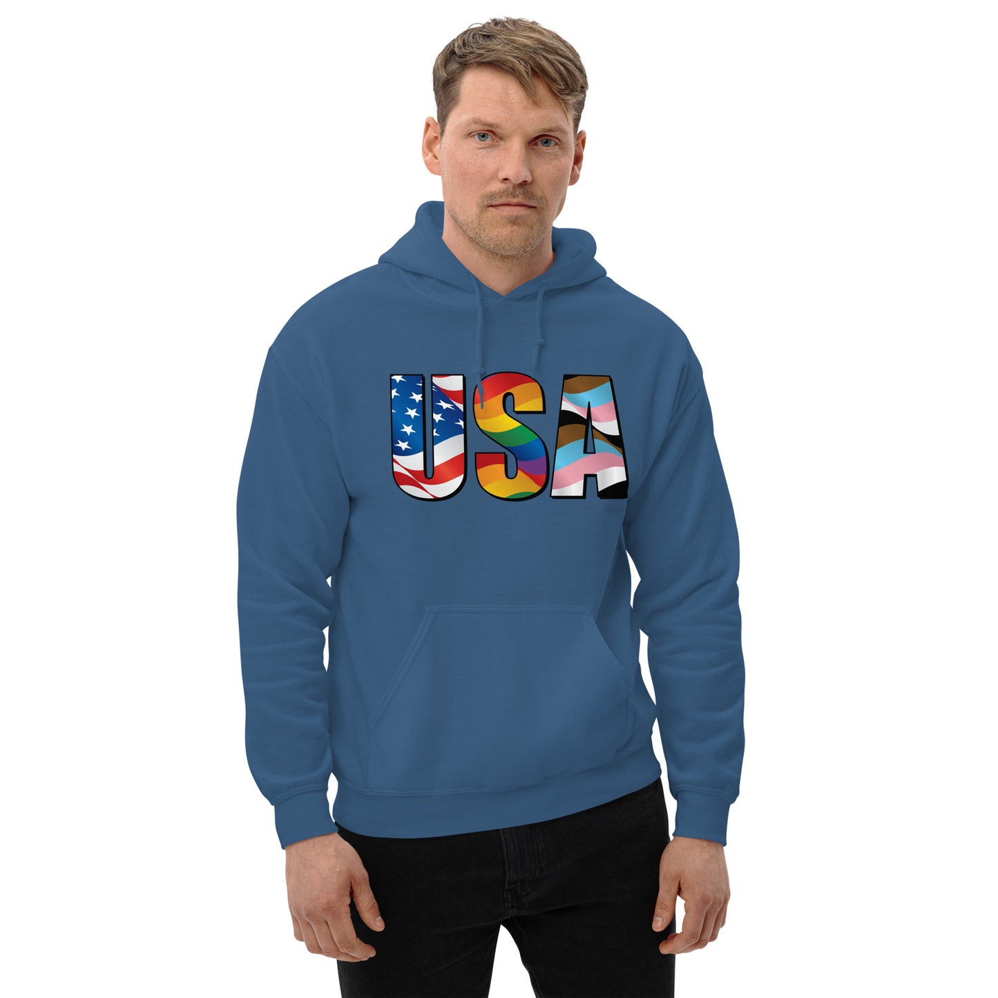 USA Pride - Unisex Hoodie - Supporting Equal Rights for All Americans Shirts & Tops Woke American Apparel
