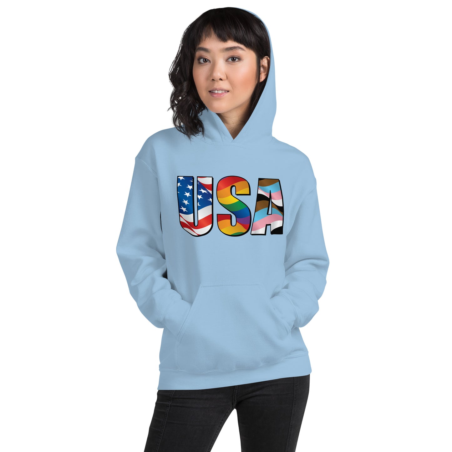 USA Pride - Unisex Hoodie - Supporting Equal Rights for All Americans Shirts & Tops Woke American Apparel
