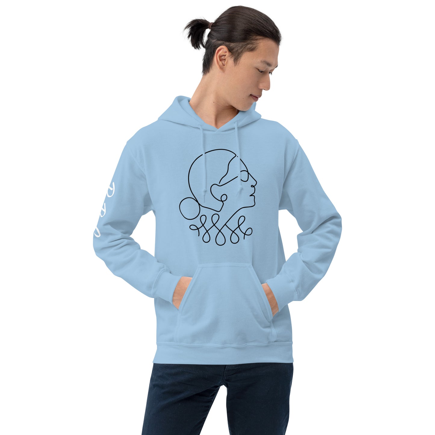 Ruth Bader Ginsburg - Hoodie RBG Sleeve - Supporting Women's Rights Shirts & Tops Woke American Apparel Light Blue S