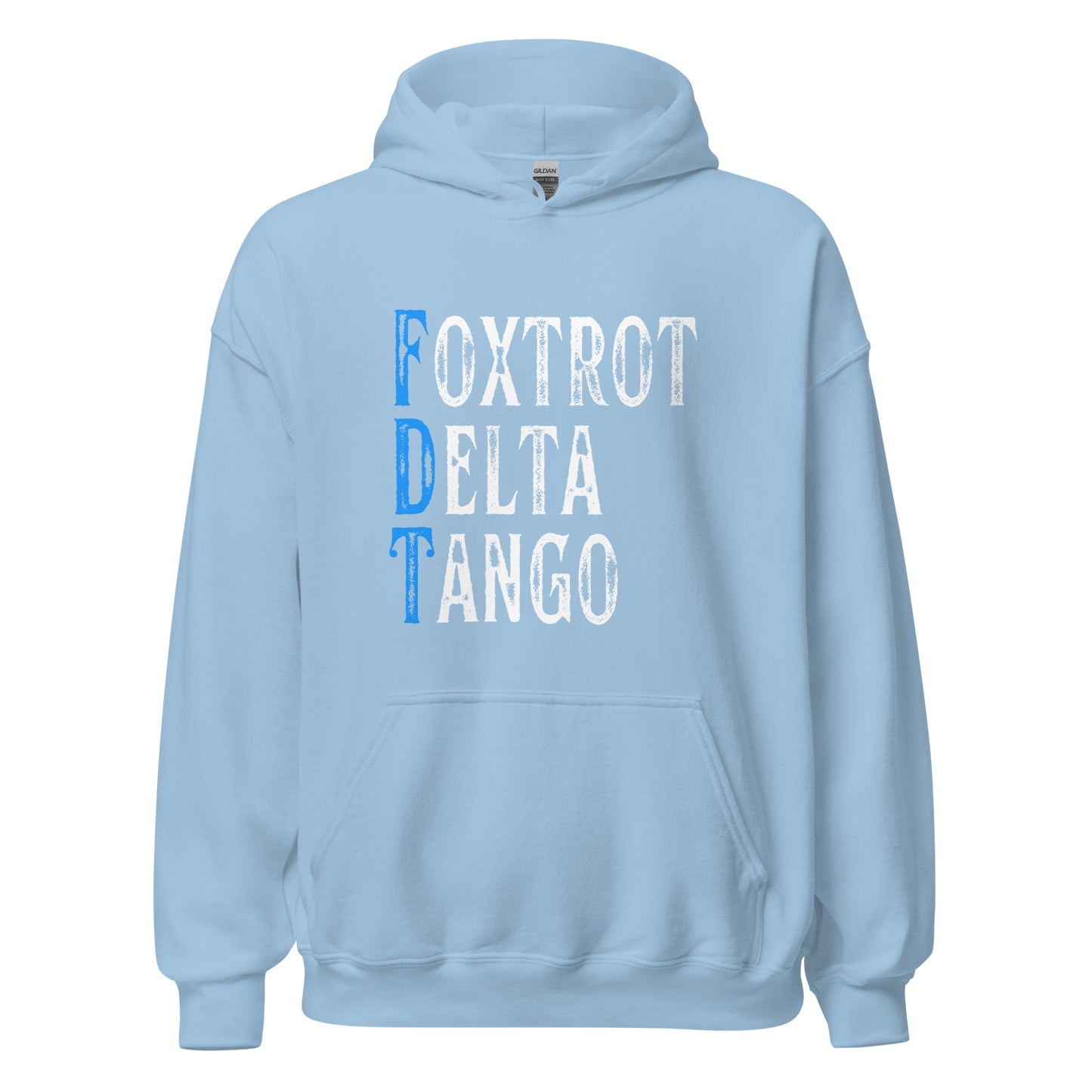 Foxtrot Delta Tango - Unisex Hoodie Shirts & Tops Woke American Apparel Light Blue S