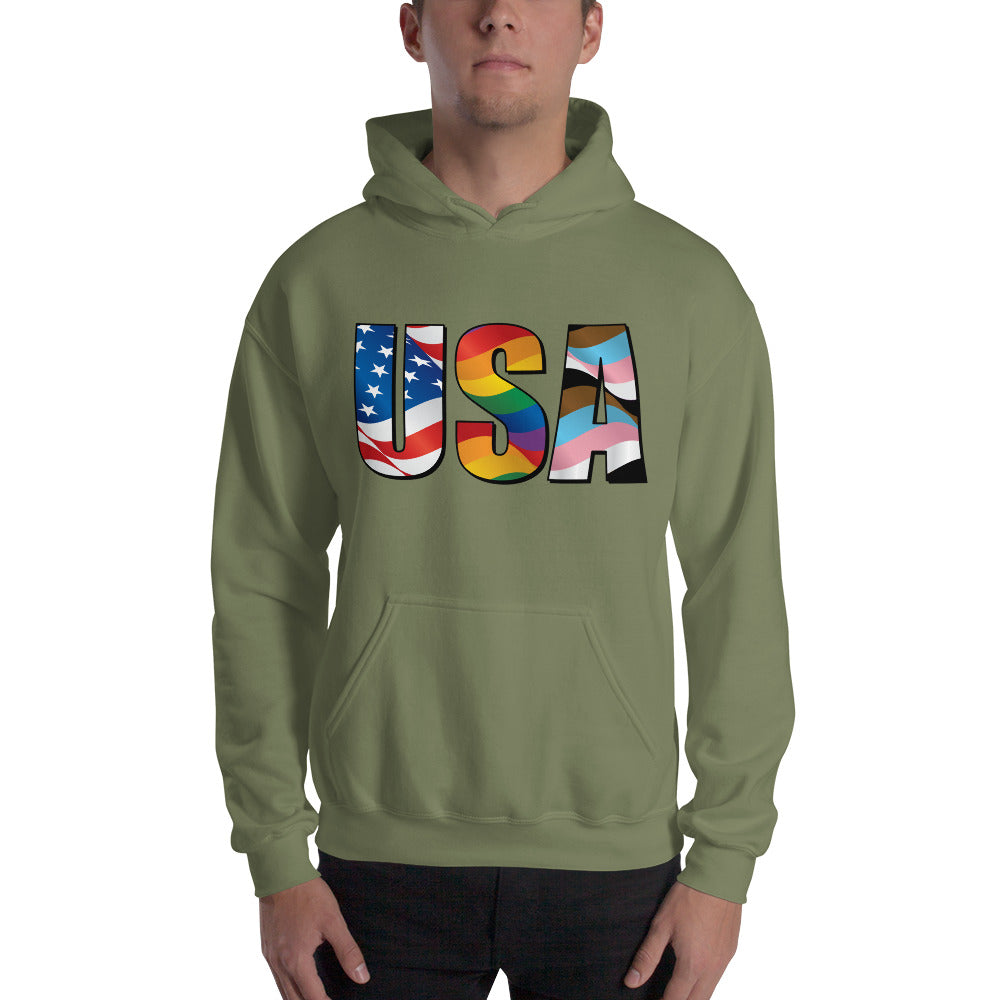 USA Pride - Unisex Hoodie - Supporting Equal Rights for All Americans Shirts & Tops Woke American Apparel