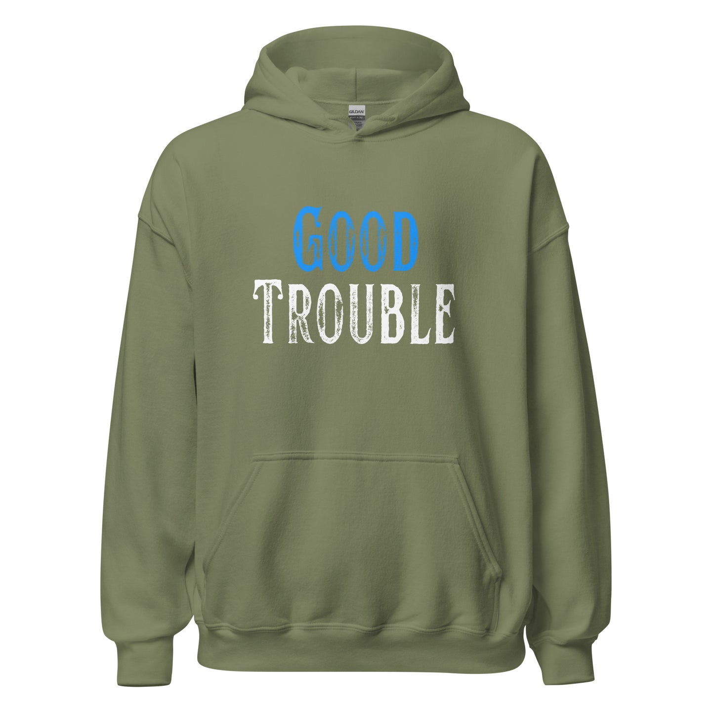 Good Trouble - Unisex Hoodie Shirts & Tops Woke American Apparel Military Green S