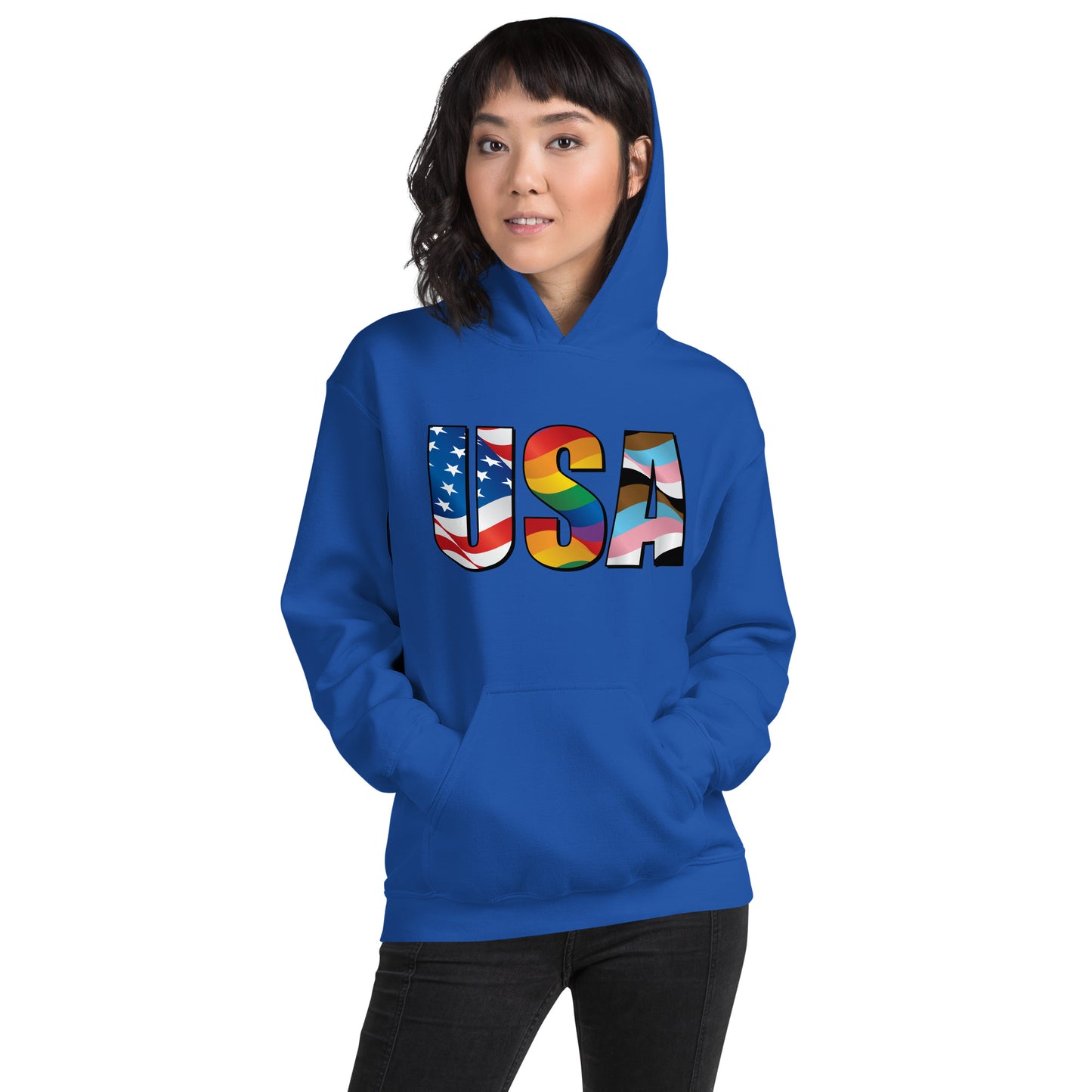 USA Pride - Unisex Hoodie - Supporting Equal Rights for All Americans Shirts & Tops Woke American Apparel Royal S
