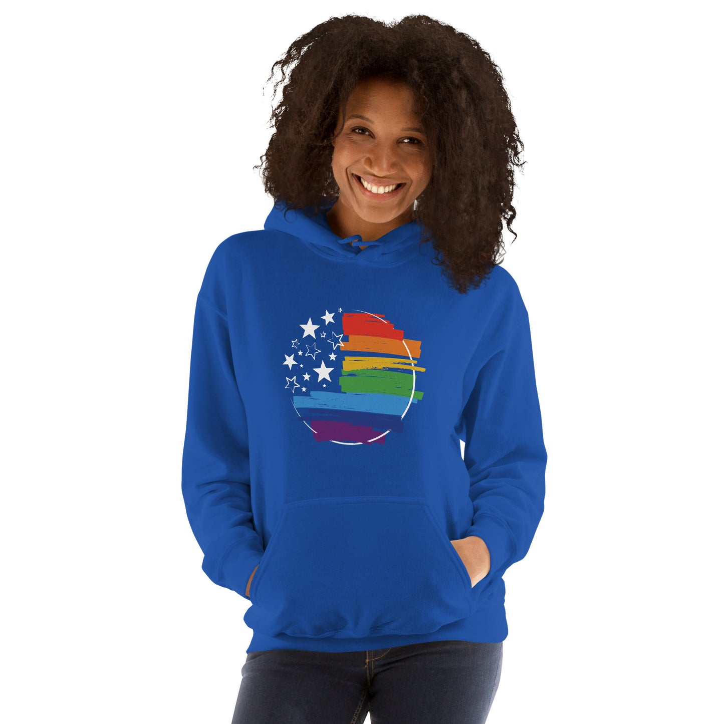 Stars & Pride - Unisex Hoodie - Supporting LGBTQIA+ Rights Shirts & Tops Woke American Apparel Royal S