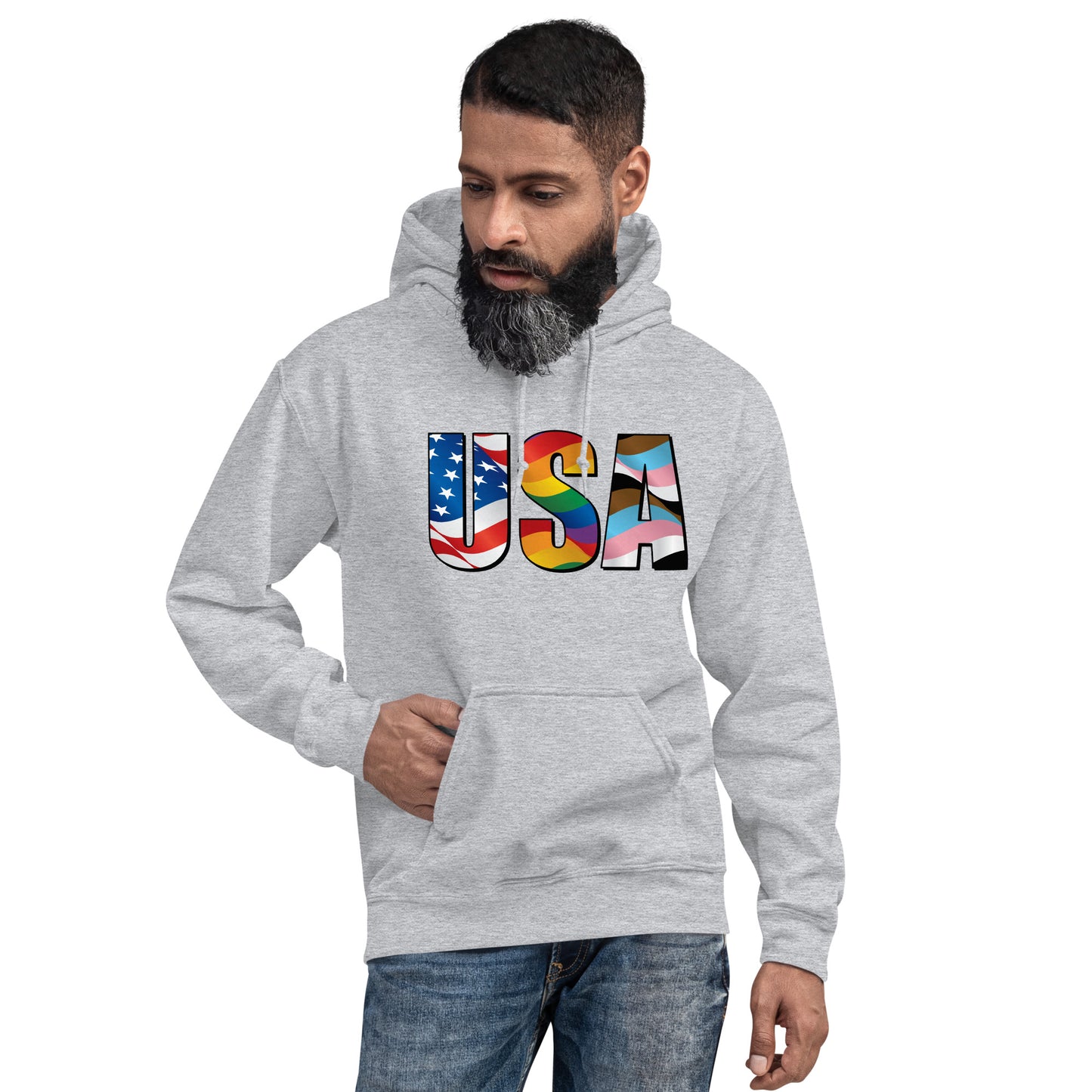 USA Pride - Unisex Hoodie - Supporting Equal Rights for All Americans Shirts & Tops Woke American Apparel