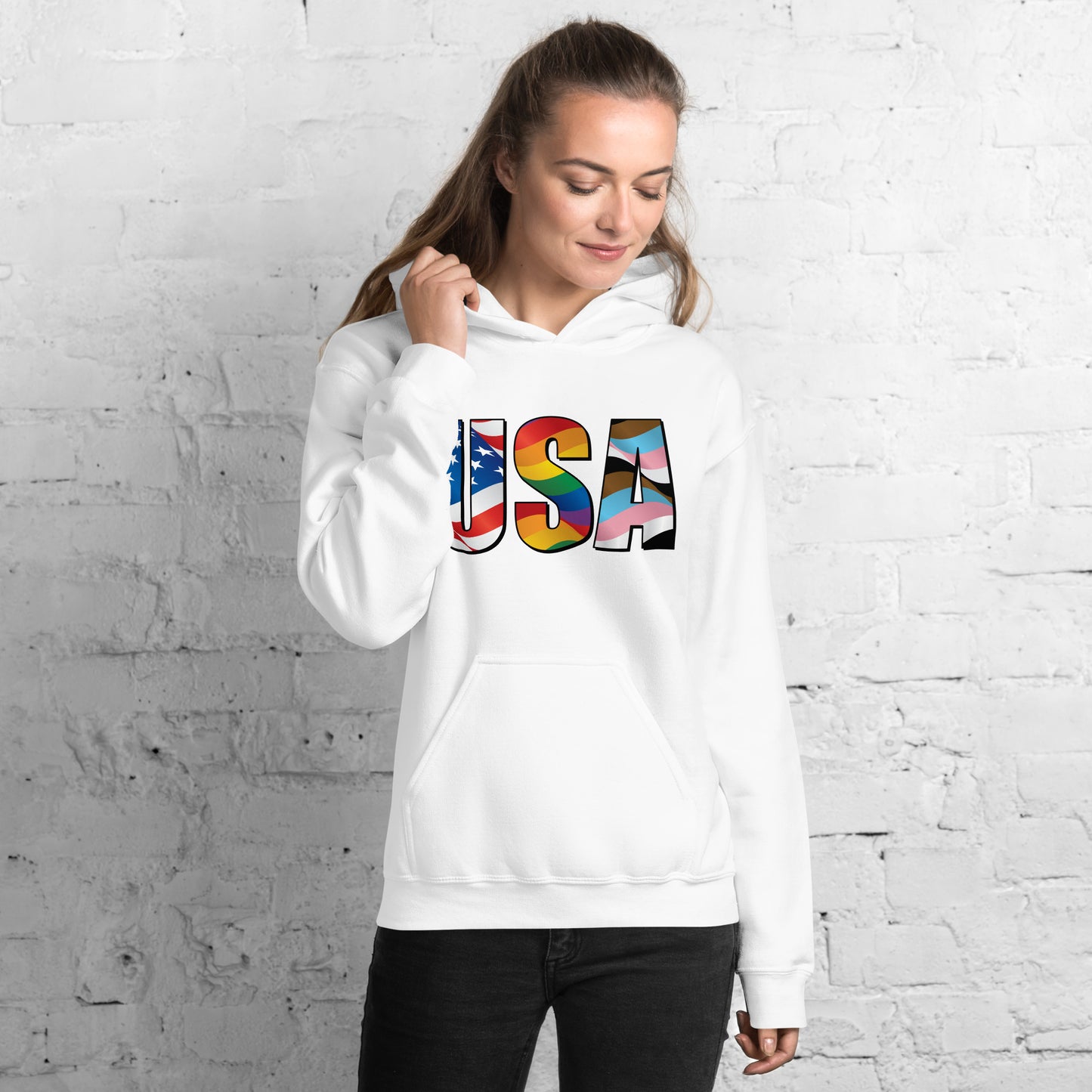 USA Pride - Unisex Hoodie - Supporting Equal Rights for All Americans Shirts & Tops Woke American Apparel