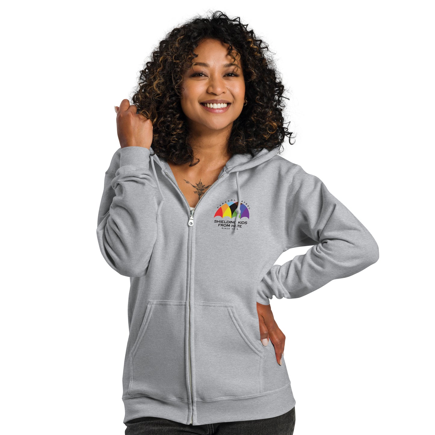 Parasol Patrol - Unisex Zip Hoodie Shirts & Tops Woke American Apparel