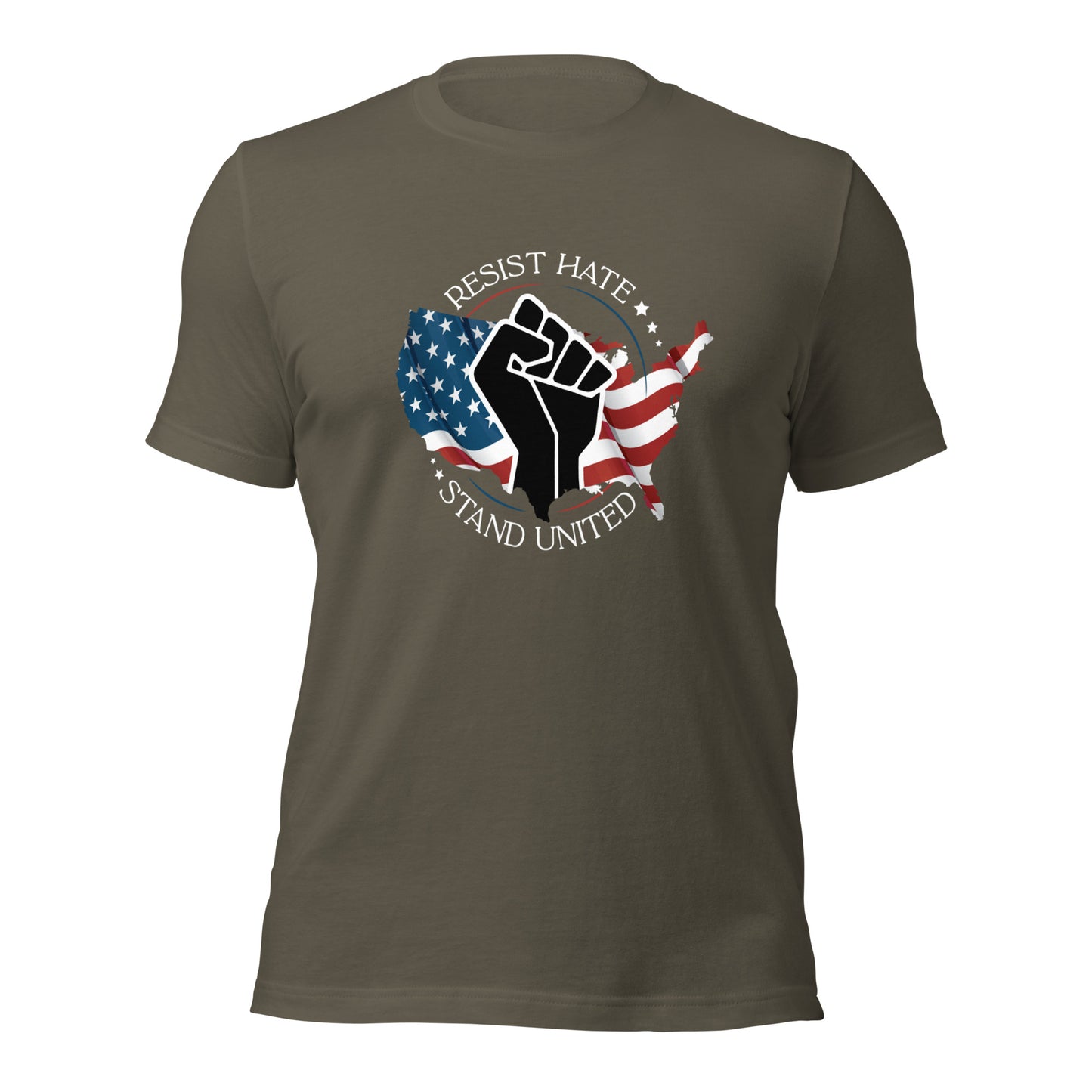 Resist Hate, Stand United - Unisex T-Shirt - Supporting Black Lives Matter and Equal Rights for All Americans Shirts & Tops Woke American Apparel