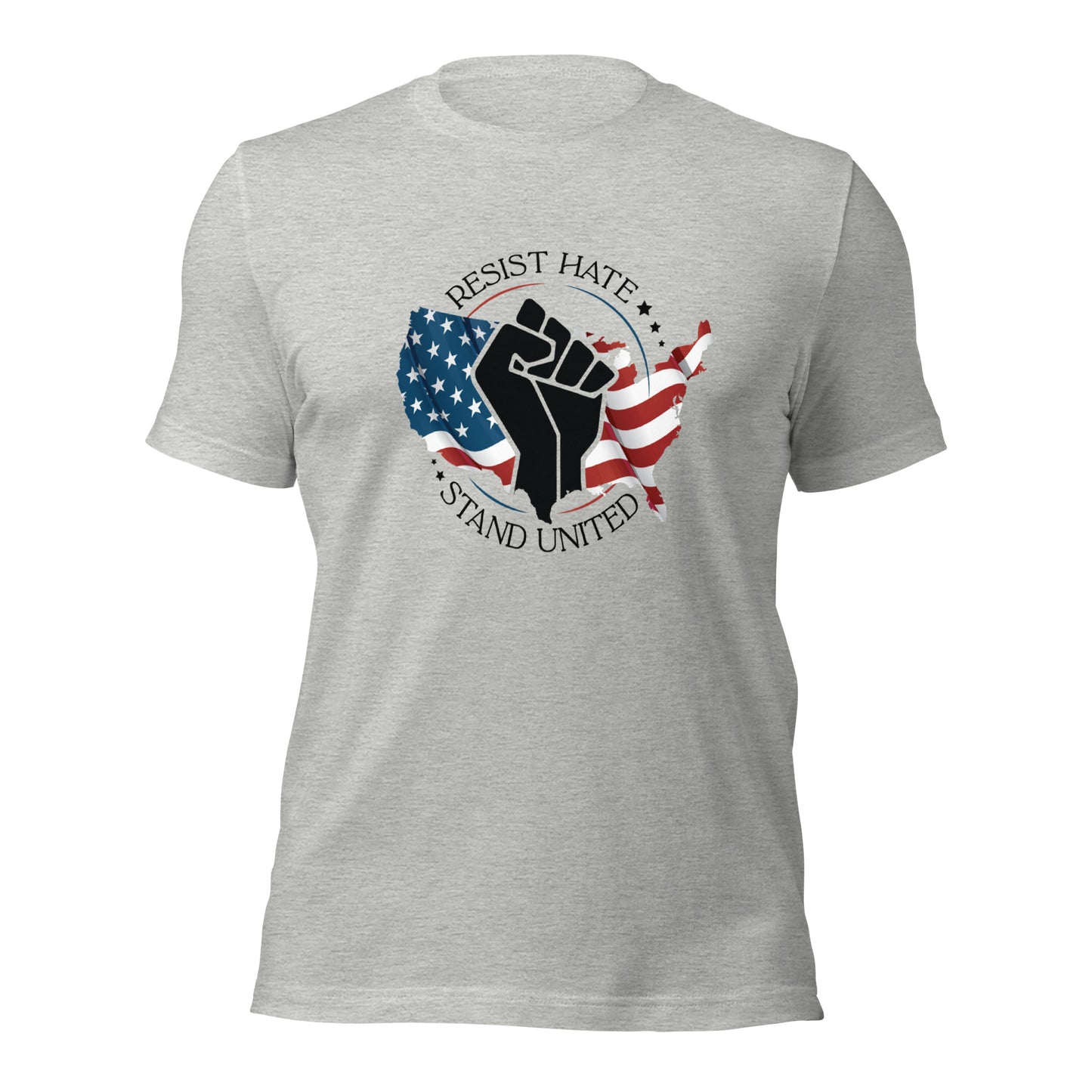 Resist Hate, Stand United - Unisex T-Shirt - Supporting Black Lives Matter and Equal Rights for All Americans Shirts & Tops Woke American Apparel Athletic Heather XS
