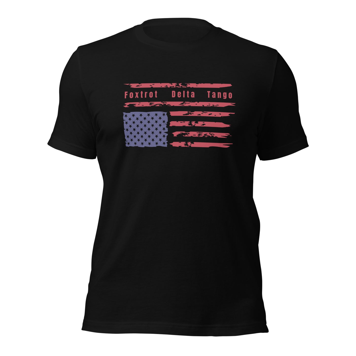 Foxtrot Delta Tango (Flag) - Unisex T-Shirt Shirts & Tops Woke American Apparel Black XS