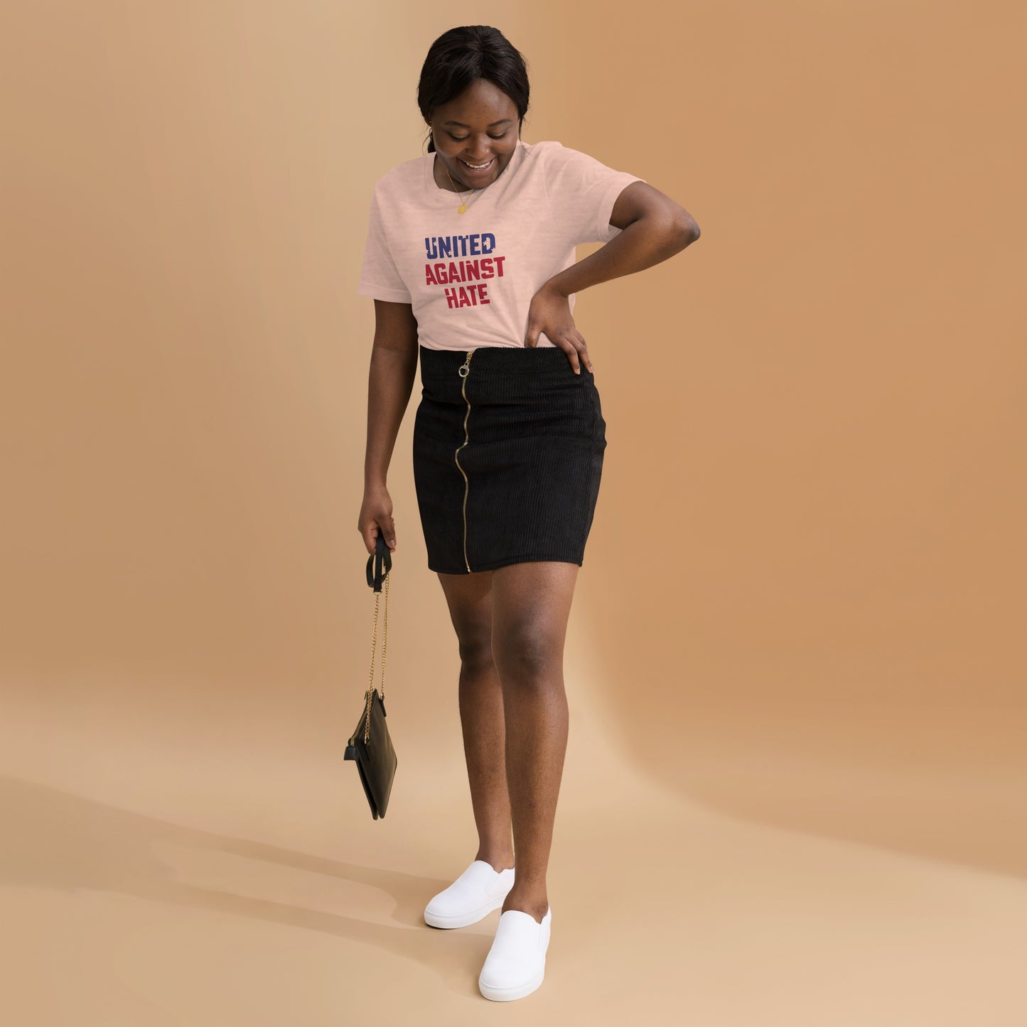 United Against Hate - Unisex T-Shirt - Supporting Black Lives Matter and Equal Rights for All Americans Shirts & Tops Woke American Apparel Heather Prism Peach XS
