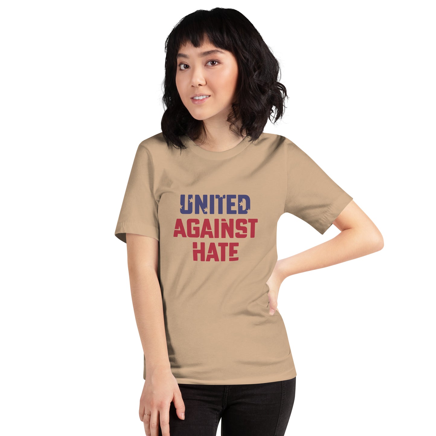 United Against Hate - Unisex T-Shirt - Supporting Black Lives Matter and Equal Rights for All Americans Shirts & Tops Woke American Apparel Tan XS