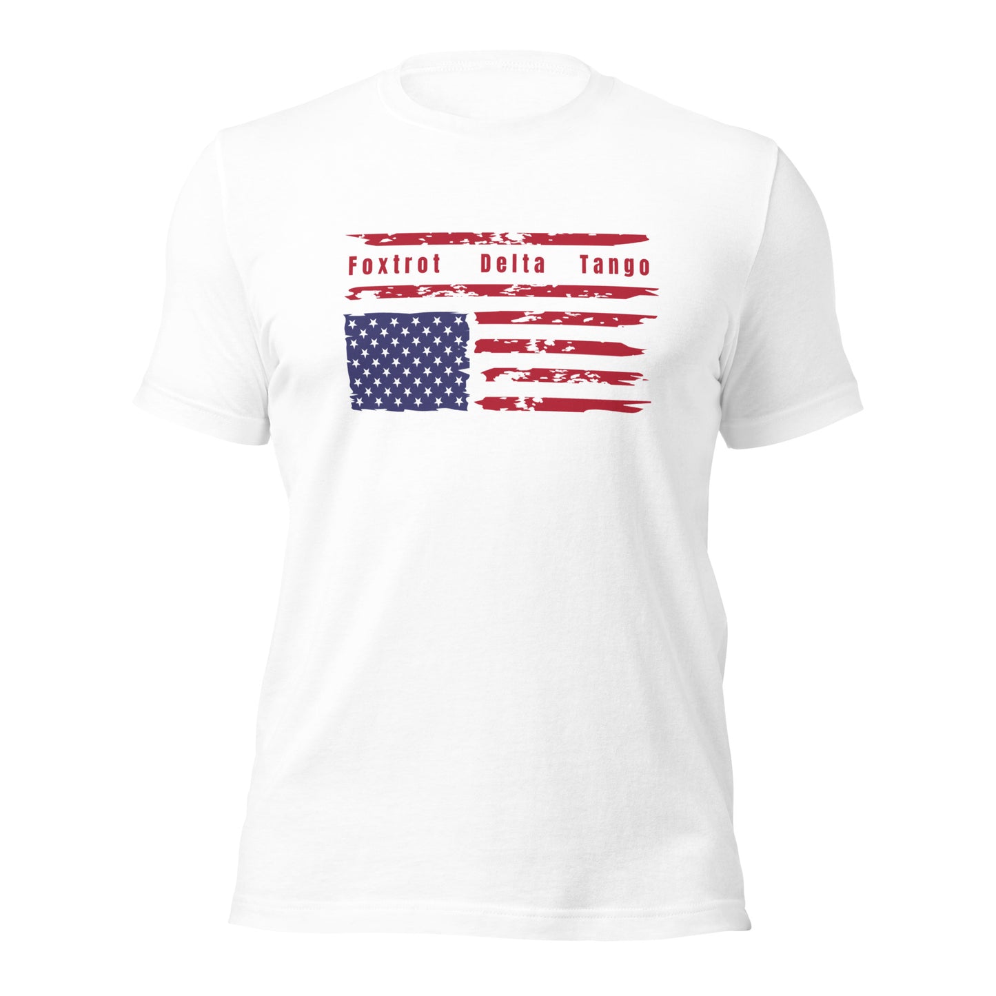 Foxtrot Delta Tango (Flag) - Unisex T-Shirt Shirts & Tops Woke American Apparel White XS