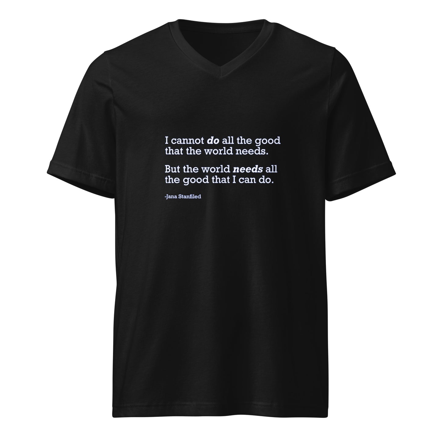 The World Needs Good - Unisex V-Neck T-Shirt Shirts & Tops Woke American Apparel Black S