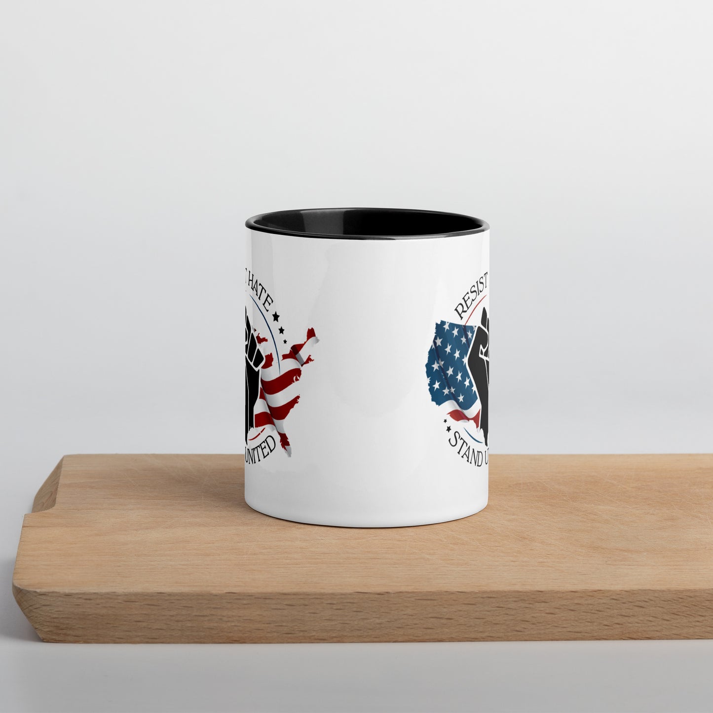 Resist Hate, Stand United - Mug - Supporting Black Lives Matter and Equal Rights for All Americans Mugs Woke American Apparel