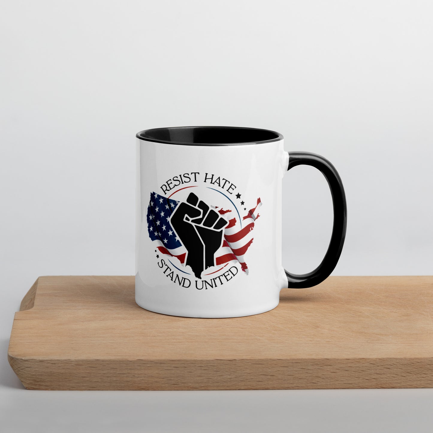 Resist Hate, Stand United - Mug - Supporting Black Lives Matter and Equal Rights for All Americans Mugs Woke American Apparel Default Title