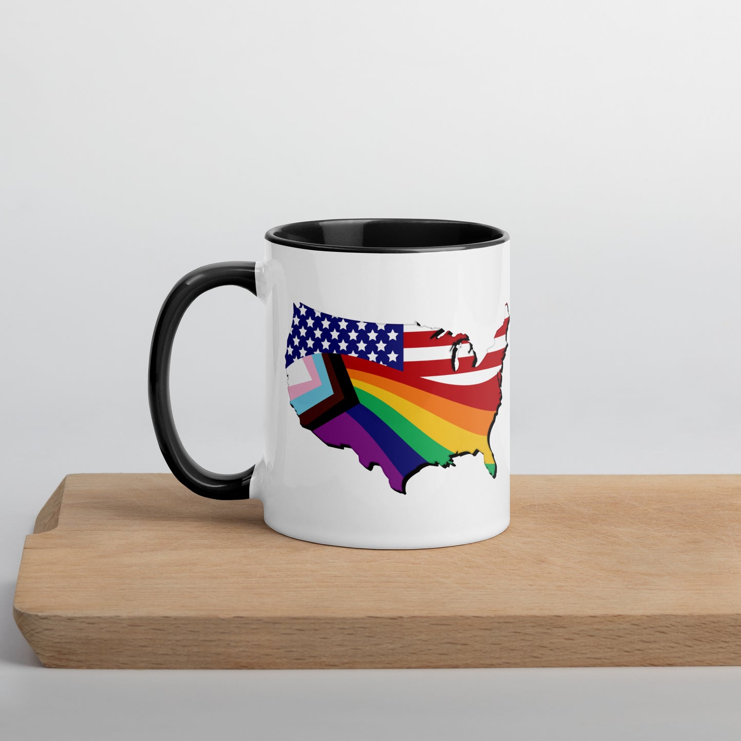 US Map Old Glory Pride - Mug - Supporting Equal Rights for All Americans Mugs Woke American Apparel