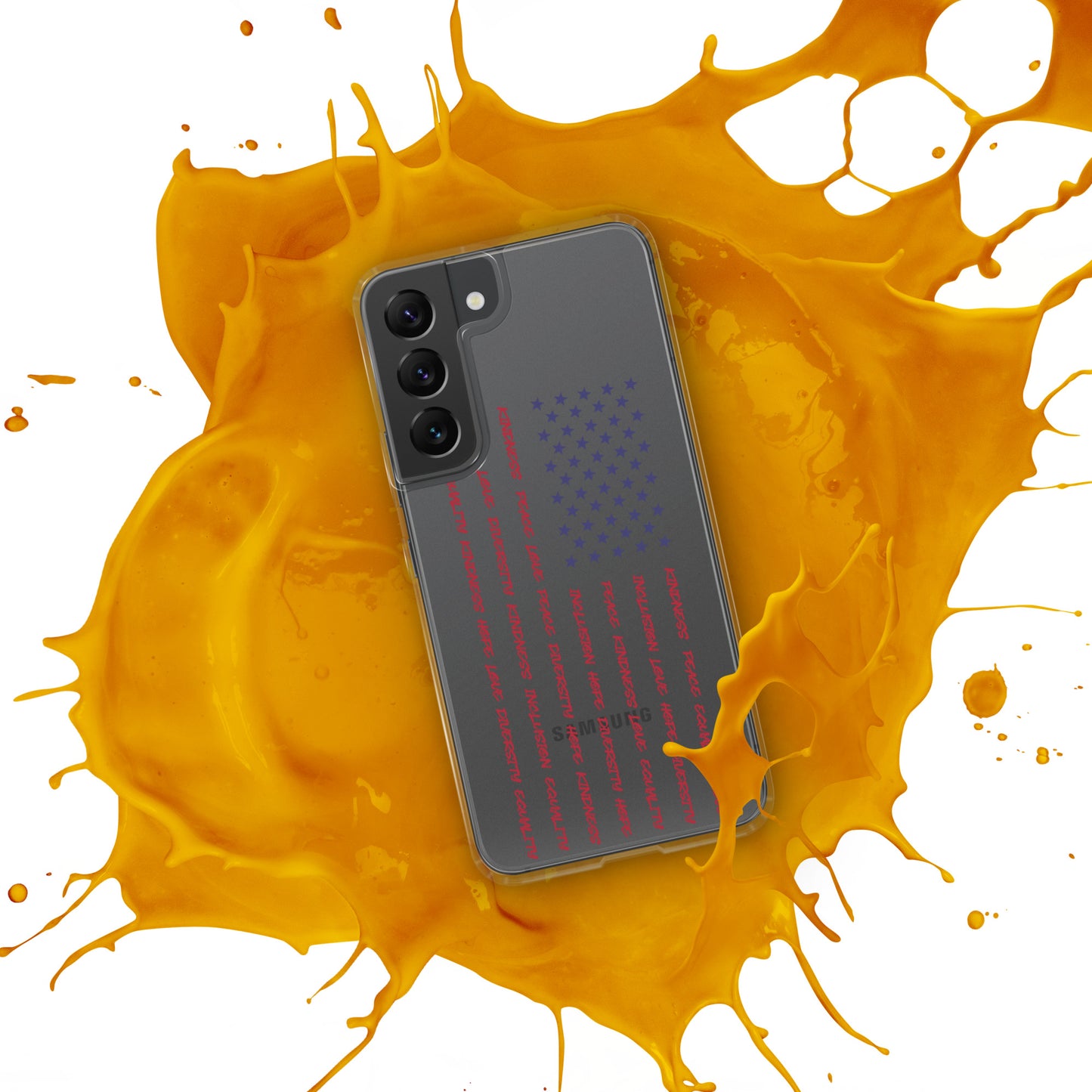Flag Words of Kindness - Samsung® Case - Supporting Equal Rights for All Americans Mobile Phone Cases Woke American Apparel