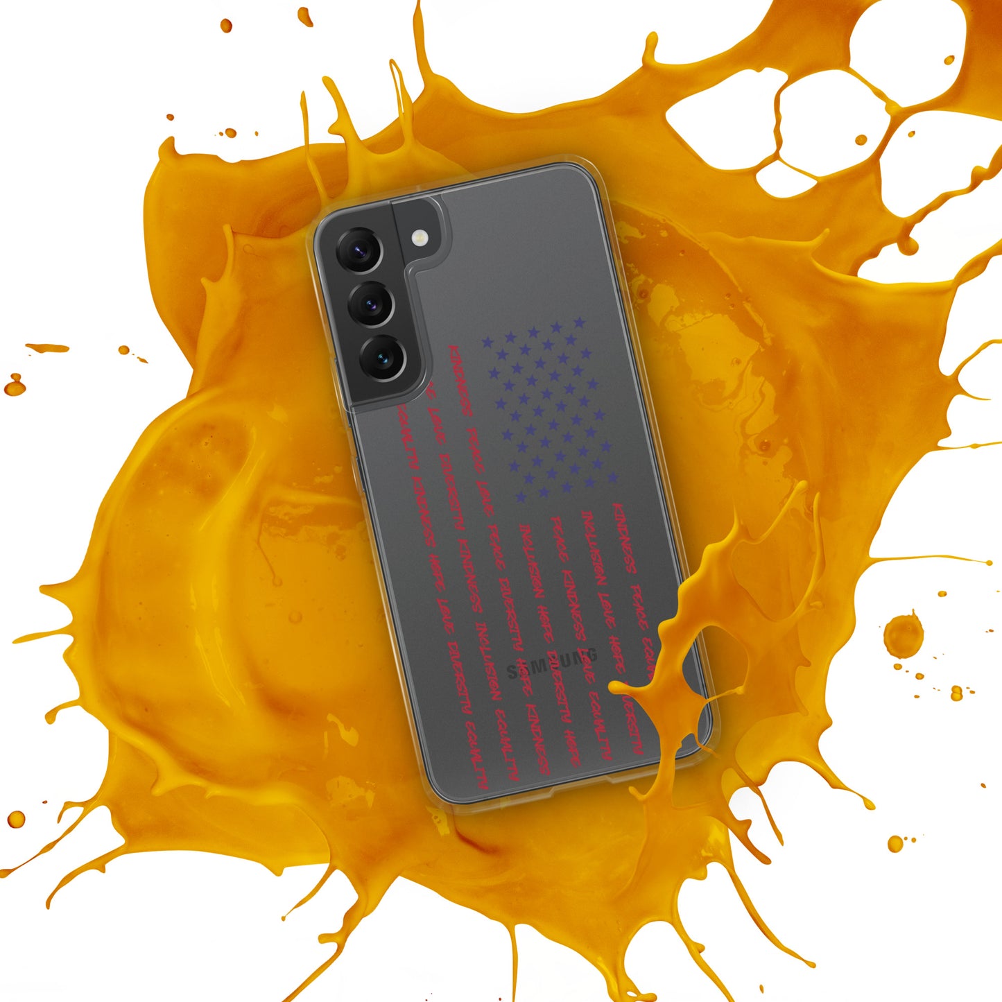Flag Words of Kindness - Samsung® Case - Supporting Equal Rights for All Americans Mobile Phone Cases Woke American Apparel