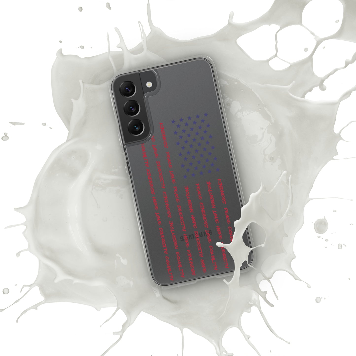 Flag Words of Kindness - Samsung® Case - Supporting Equal Rights for All Americans Mobile Phone Cases Woke American Apparel Samsung Galaxy S22 Plus