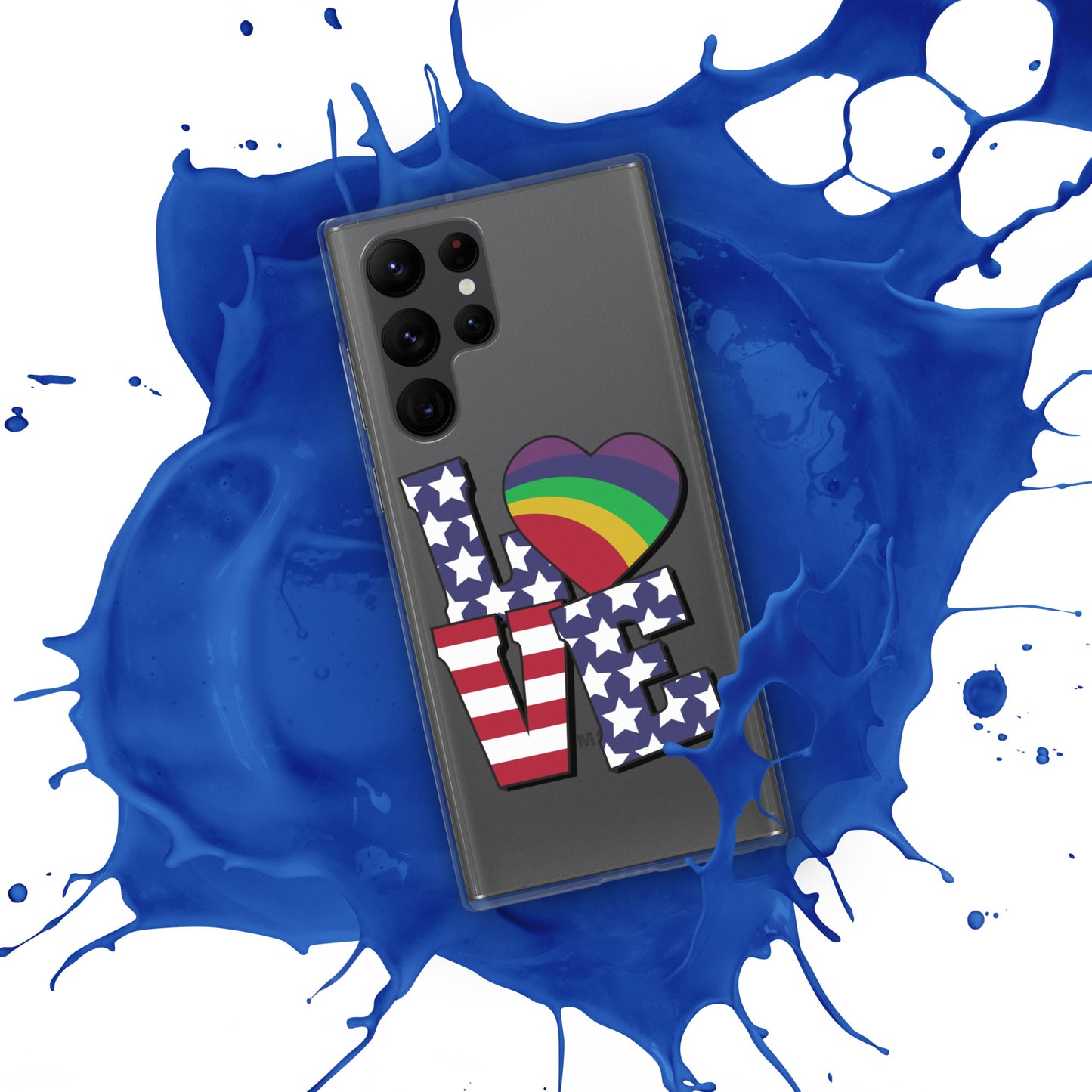 Old Glory Love with Rainbow Heart - Samsung® Phone Case - Supporting Equal Rights for All Americans Mobile Phone Cases Woke American Apparel