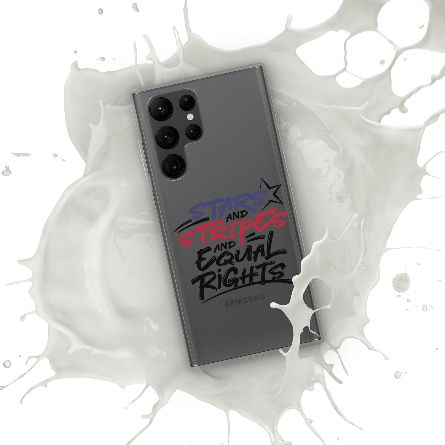 Stars and Stripes and Equal Rights - Samsung® Phone Case - Supporting Black Lives Matter and Equal Rights for All Americans Mobile Phone Cases Woke American Apparel Samsung Galaxy S22 Ultra