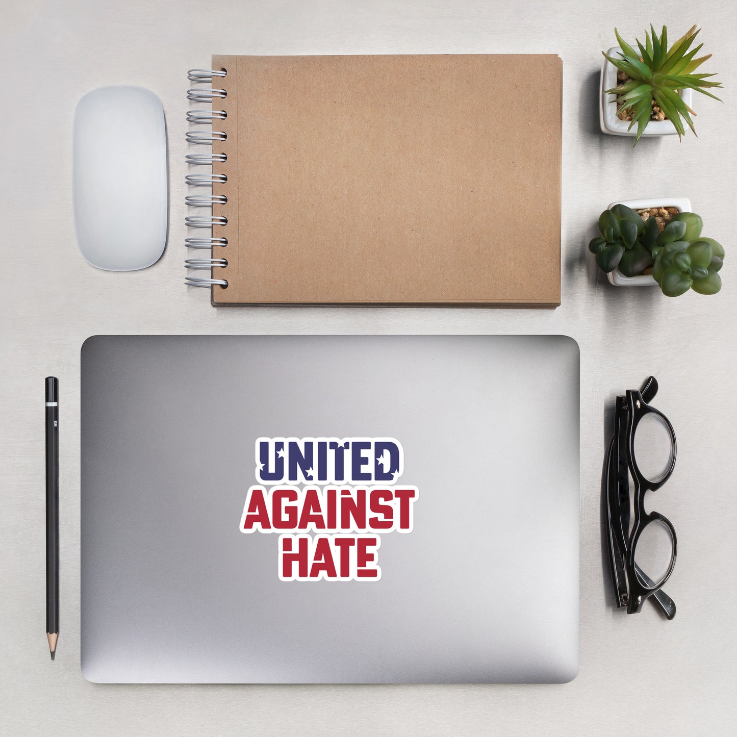 United Against Hate - Sticker - Supporting Black Lives Matter and Equal Rights for All Americans Decorative Stickers Woke American Apparel 5.5″×5.5″