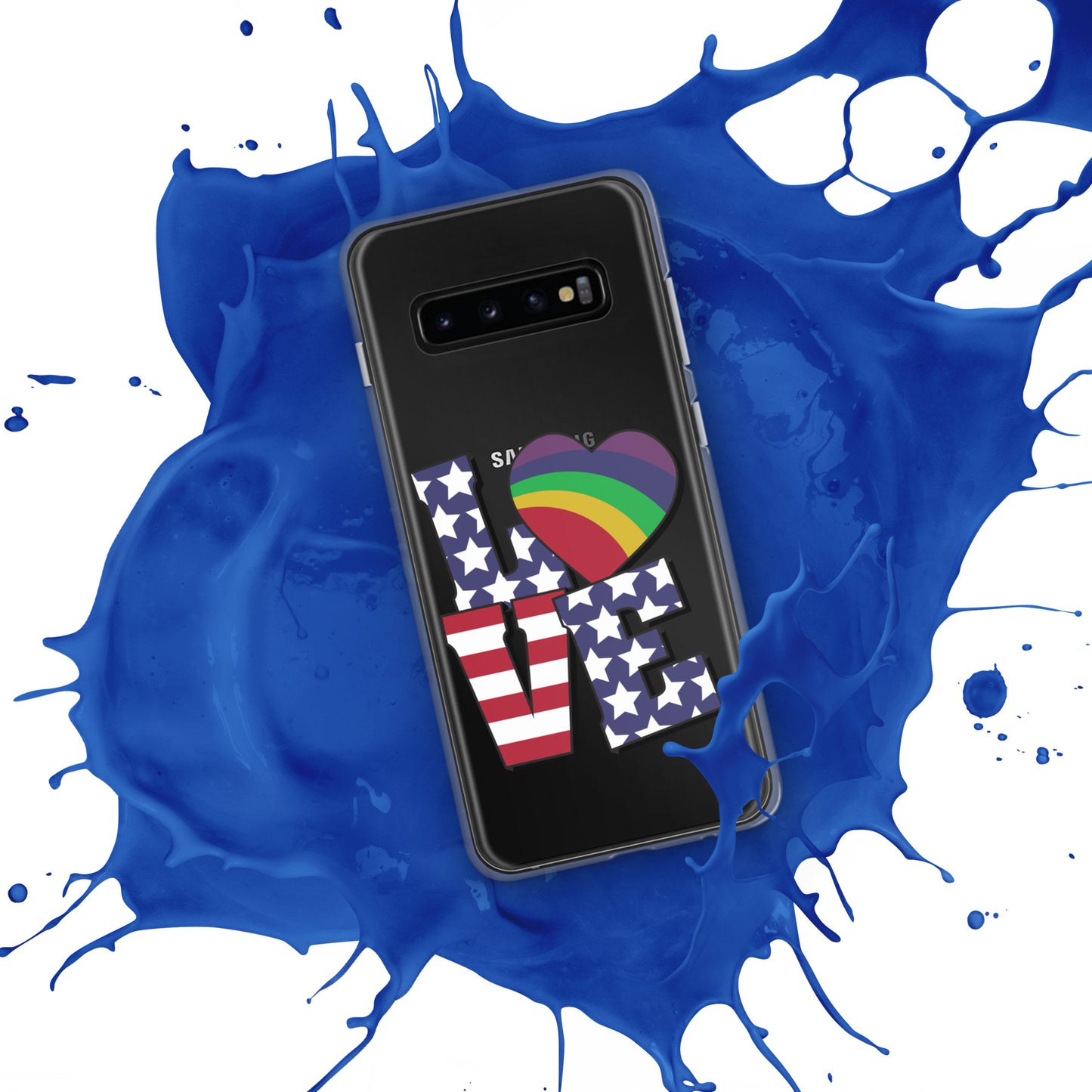 Old Glory Love with Rainbow Heart - Case for Samsung® Phones Mobile Phone Cases Woke American Apparel