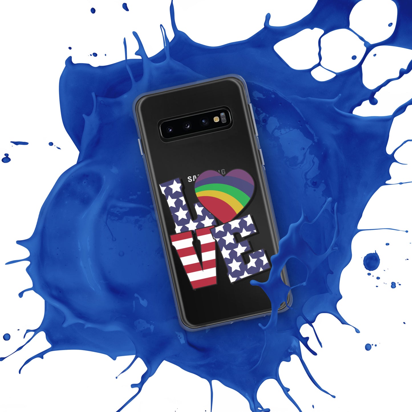 Old Glory Love with Rainbow Heart - Case for Samsung® Phones Mobile Phone Cases Woke American Apparel