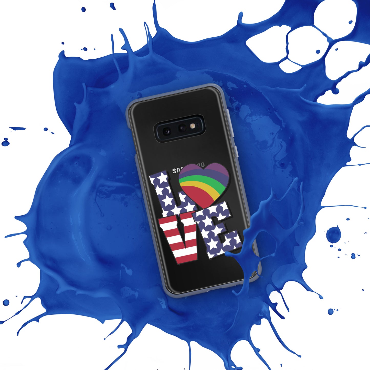 Old Glory Love with Rainbow Heart - Case for Samsung® Phones Mobile Phone Cases Woke American Apparel