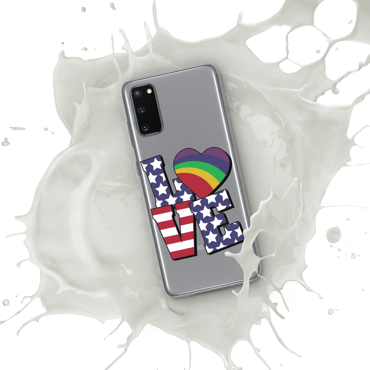 Old Glory Love with Rainbow Heart - Case for Samsung® Phones Mobile Phone Cases Woke American Apparel Samsung Galaxy S20