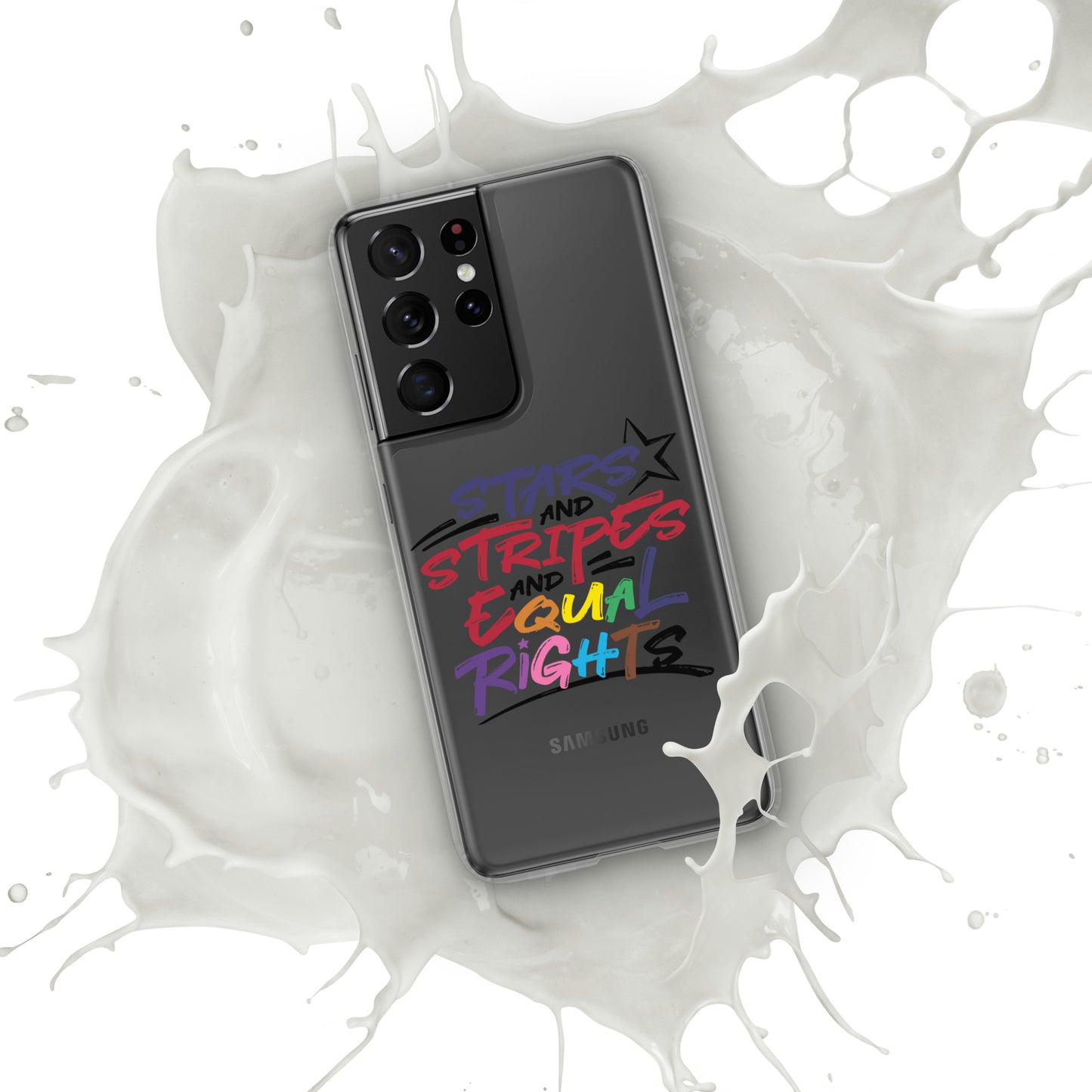 Stars and Stripes and Equal Rights (Rainbow Letters) - Case for Samsung® Phones Mobile Phone Cases Woke American Apparel Samsung Galaxy S21 Ultra