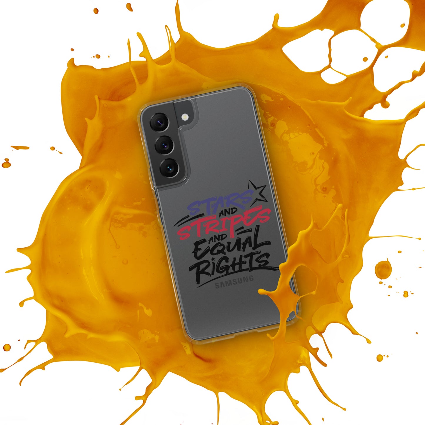 Stars and Stripes and Equal Rights - Samsung® Phone Case - Supporting Black Lives Matter and Equal Rights for All Americans Mobile Phone Cases Woke American Apparel
