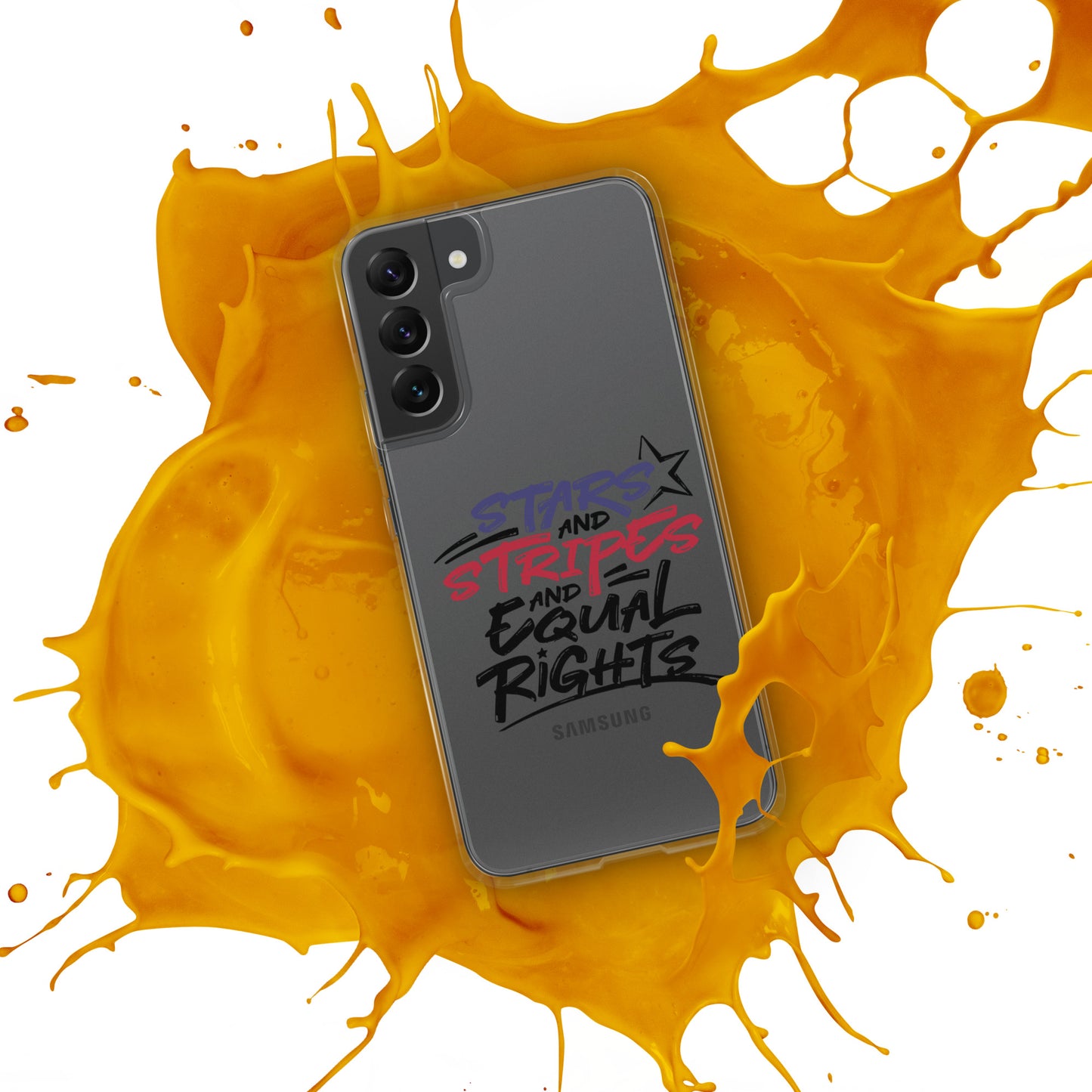Stars and Stripes and Equal Rights - Samsung® Phone Case - Supporting Black Lives Matter and Equal Rights for All Americans Mobile Phone Cases Woke American Apparel