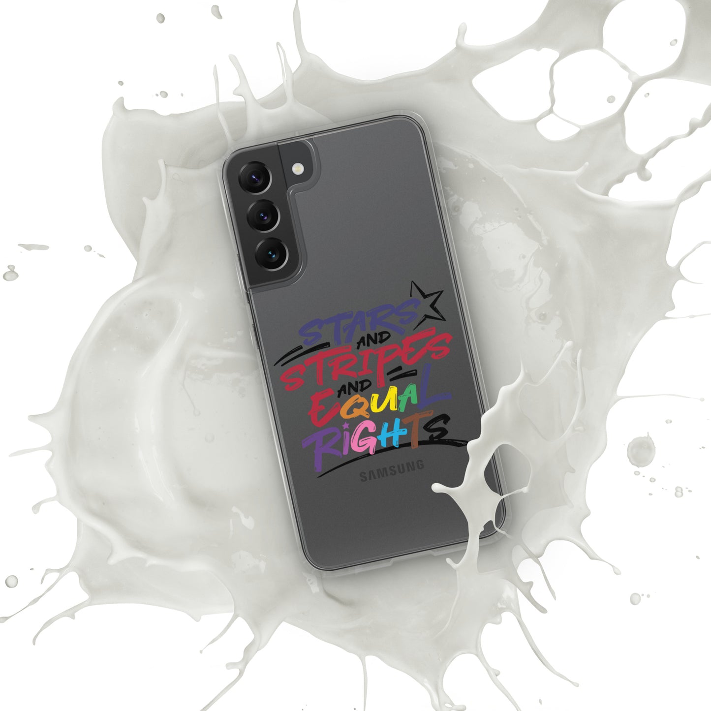 Stars and Stripes and Equal Rights (Rainbow Letters) - Samsung® Phone Case - Supporting Equal Rights for All Americans Mobile Phone Cases Woke American Apparel Samsung Galaxy S22 Plus