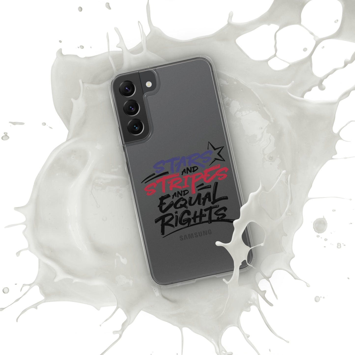 Stars and Stripes and Equal Rights - Samsung® Phone Case - Supporting Black Lives Matter and Equal Rights for All Americans Mobile Phone Cases Woke American Apparel Samsung Galaxy S22 Plus
